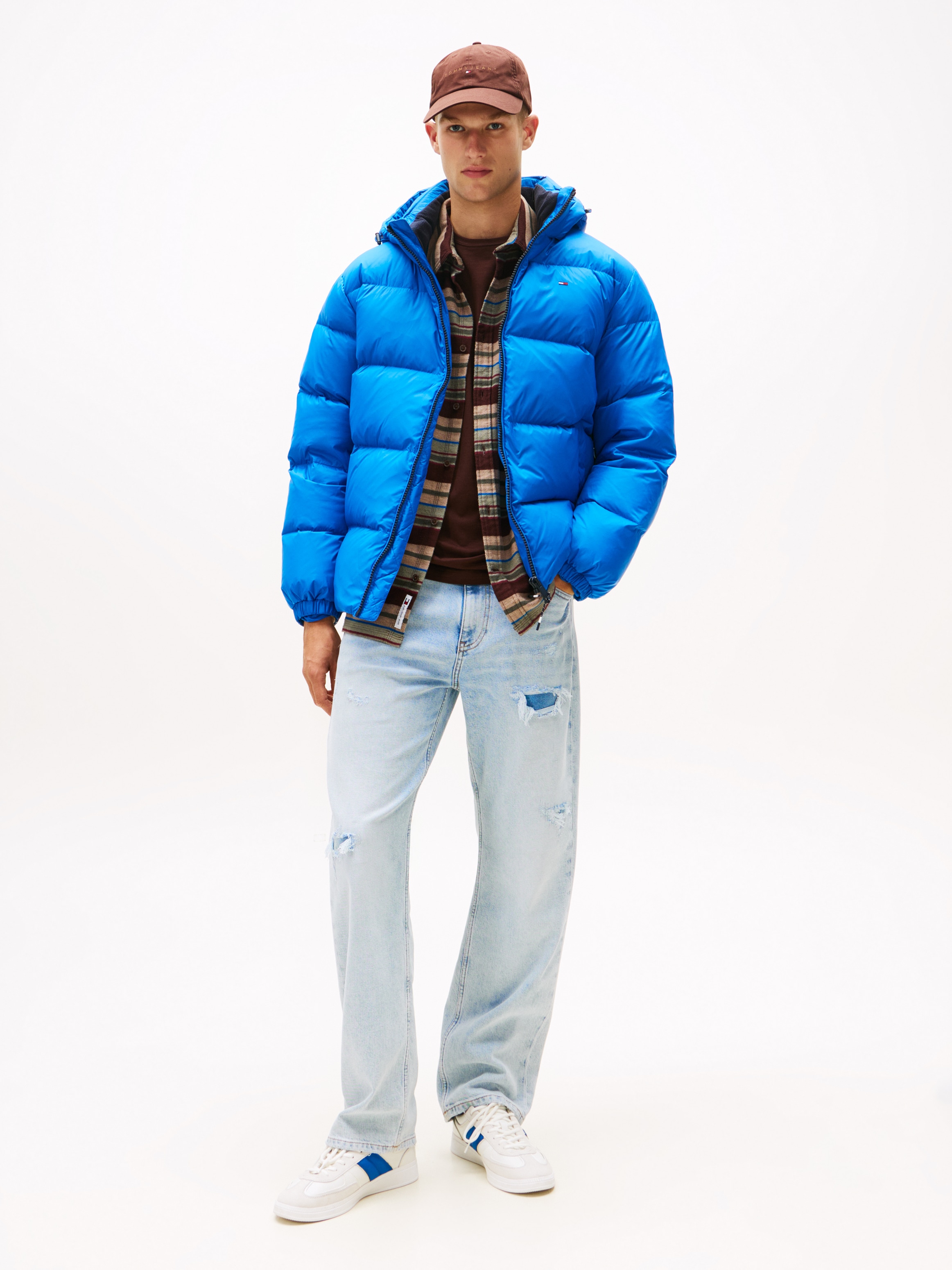 Tommy Jeans Veste matelassée »TJM ESSENTIAL DOWN JACKET EXT« avec capuche Veste d'hiver Veste outdoor Doublée Veste 2 en 1 Capuche amovible