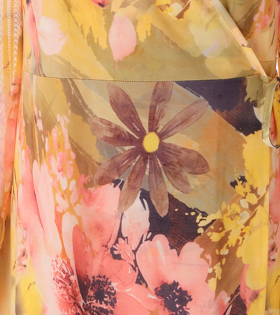 Aniston CASUAL Wickelkleid mit grossflächigen Batikblüten bedruckt - NEUE KOLLEKTION