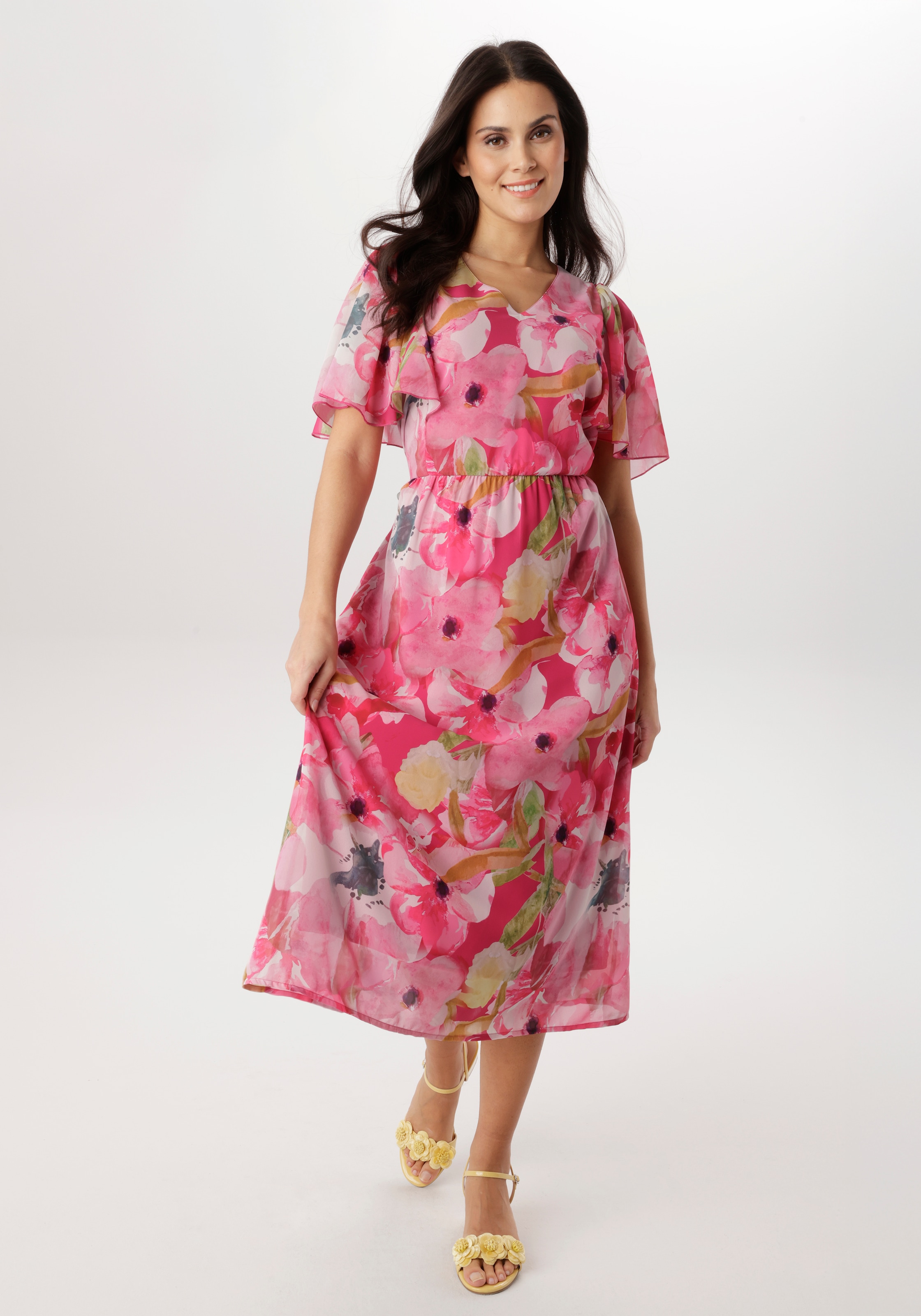 Aniston SELECTED Robe midi mit traumhafter, floraler Musterung - NEUE KOLLEKTION