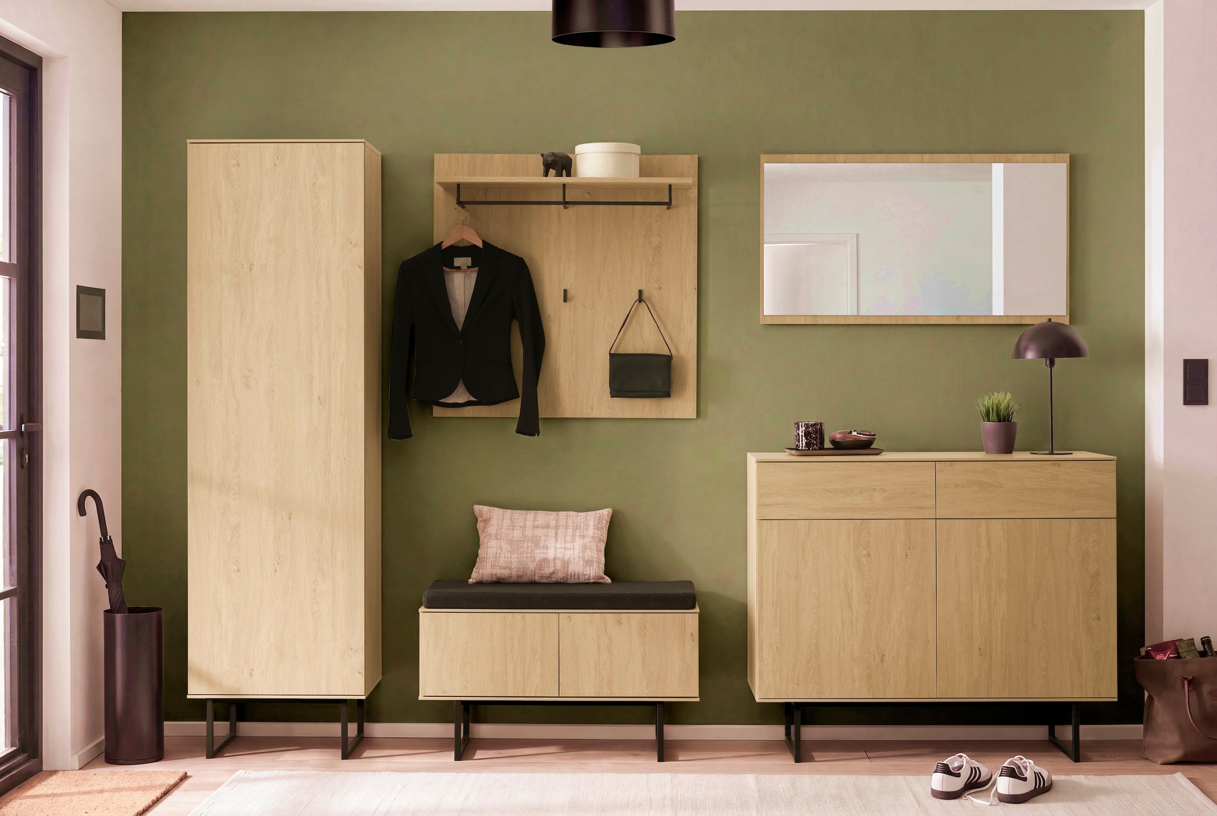 Home affaire Garderoben-Set »Lund, moderne Garderobe, Komplettset mit viel Stauraum« Set, 5 Stk. tlg.