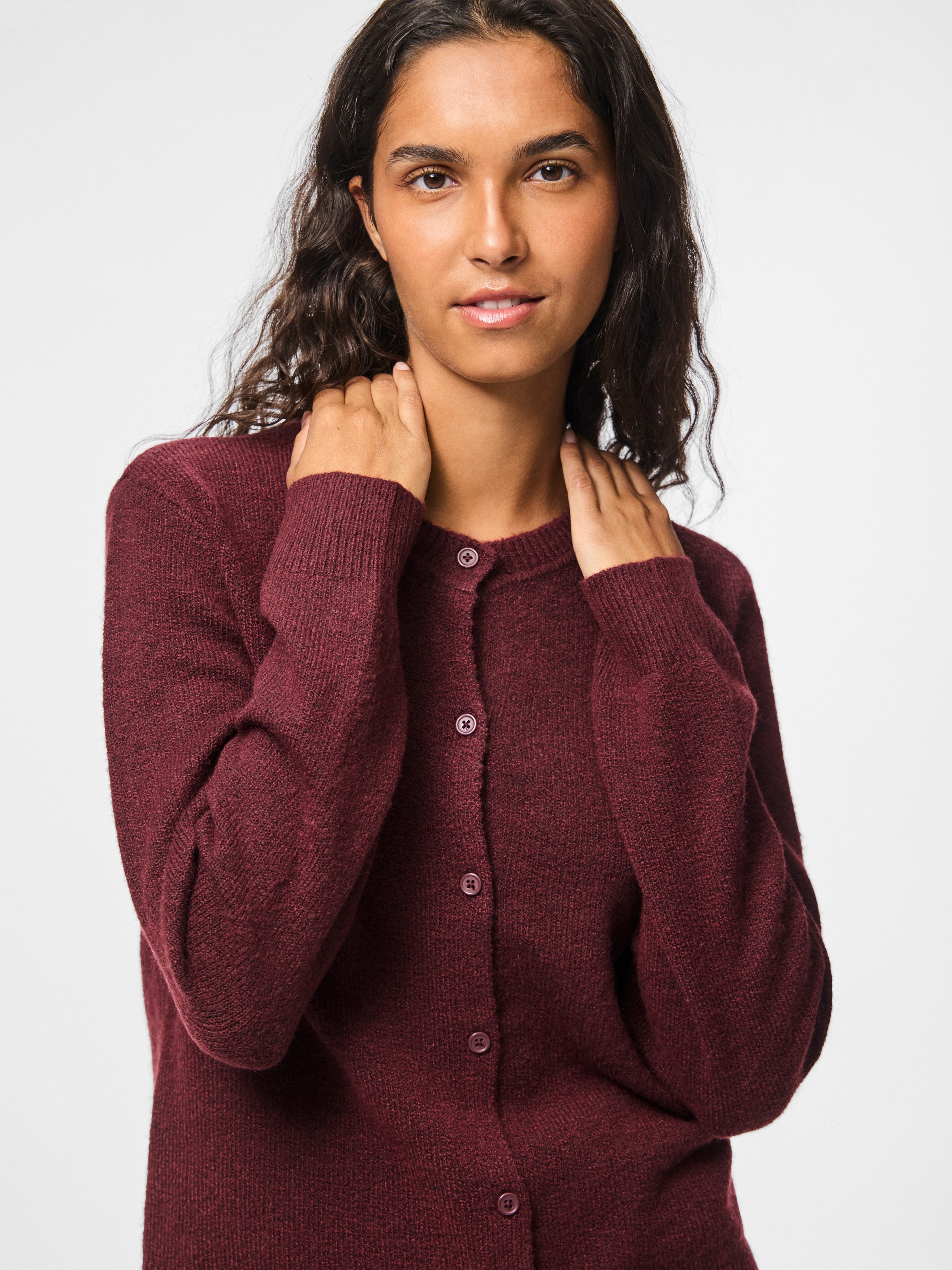 pieces Veste en tricot »PCMALOU LS KNIT CARDIGAN NOOS BC« Materialmix, slim fit