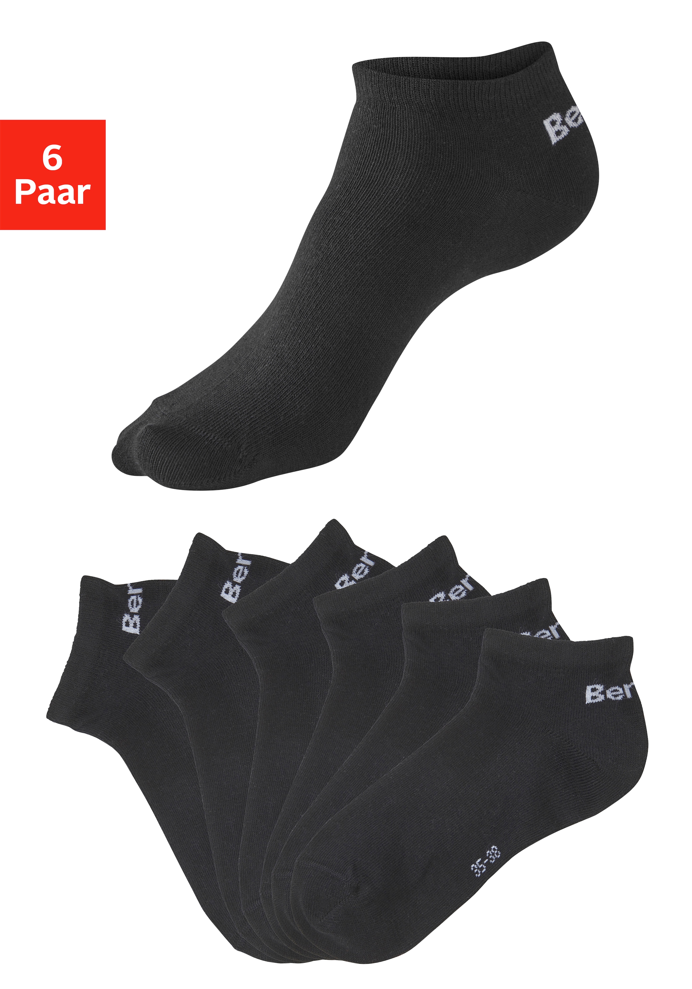 Bench. Chaussettes de baskets »für Damen und Herren in Baumwollmischung, für Sport und Freizeit« Paquet, 6 Couple tlg. avec inscription logo classique, sans éponge