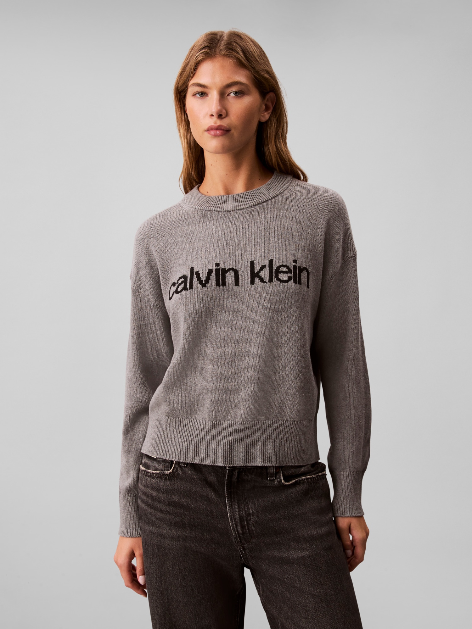 Calvin Klein Jeans Pull en tricot »Cotton Graphic Pullover« Mit Rundhalsausschnitt