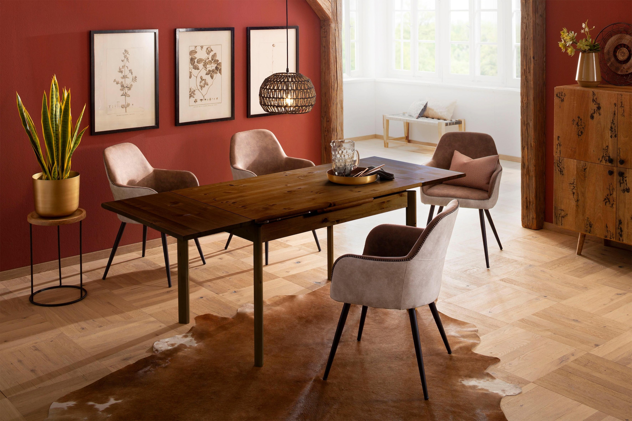 Home affaire Esstisch »Tirza«, aus massiver Kiefer, FSC® zertifiziert, mit Auszugsfunktion