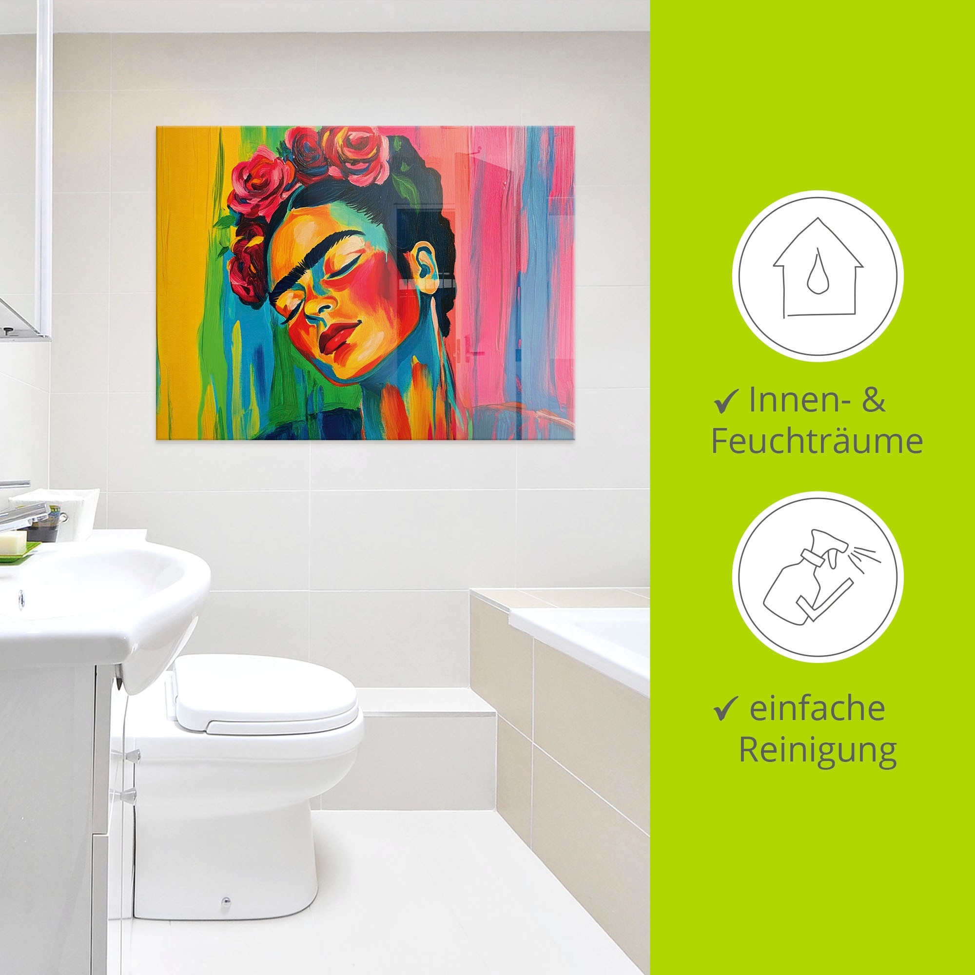 Artland Glasbild »Garden of Reflection, Buntes Mädchen« Bilder von Frauen 1 Stk. tlg. in verschiedenen Grössen