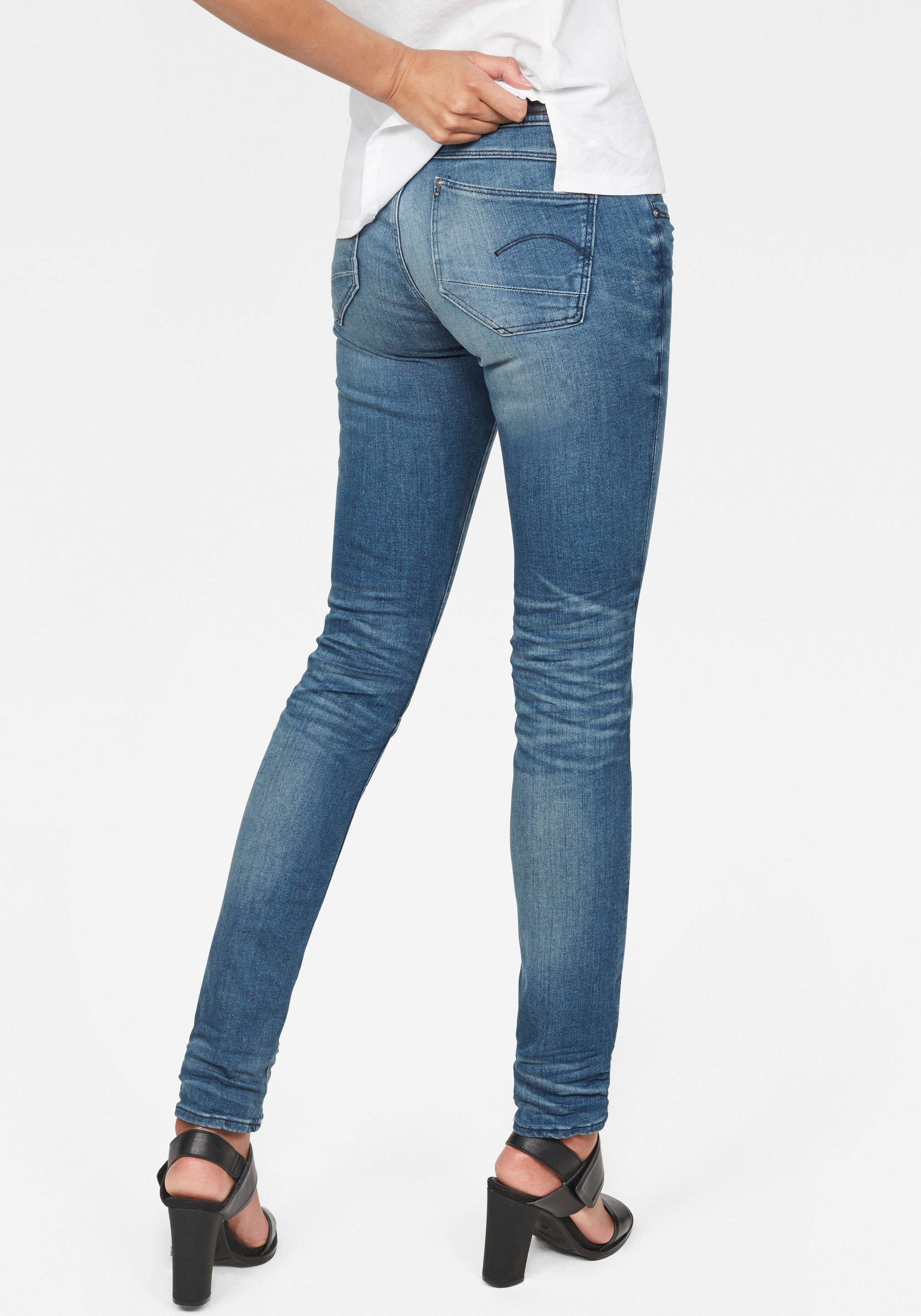 G-Star RAW Skinny-fit-Jeans »Mid Waist Skinny«, moderne Version des klassischen 5-Pocket-Designs