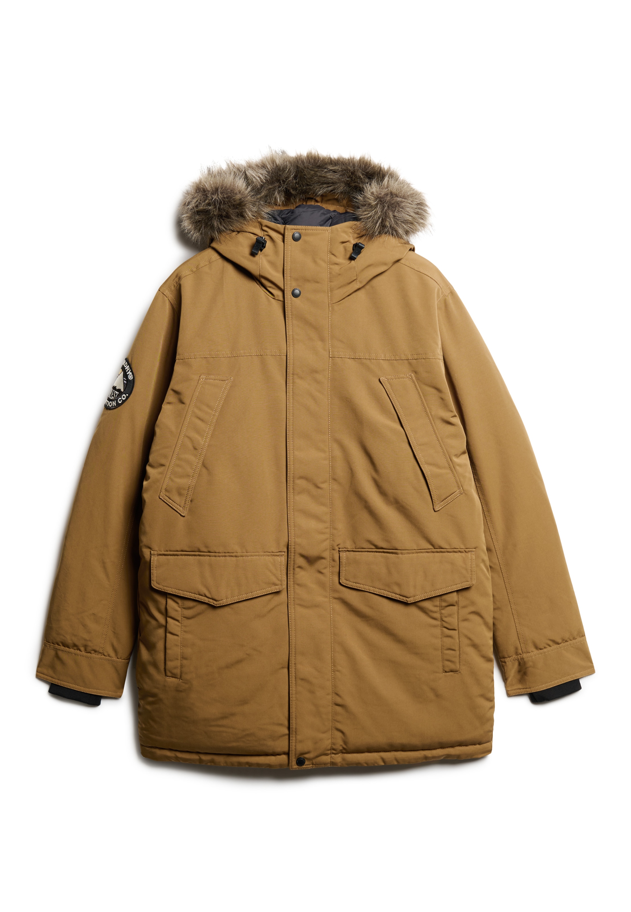 Superdry Parka »EVEREST FAUX FUR PARKA JACKET« mit Kapuze Kunstfaser, loose fit