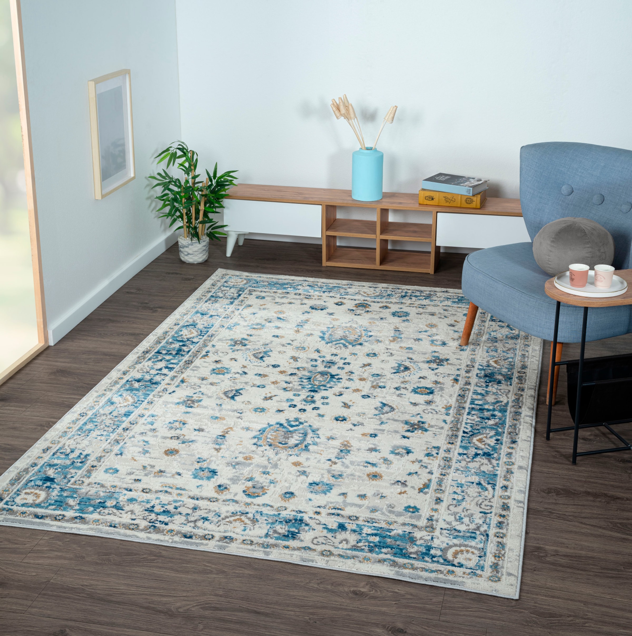 Image of Myflair Möbel & Accessoires Teppich "My Heriz" rechteckig 8 mm Höhe Kurzflor, klassisches Orient Design, besonders weich durch Microfaser