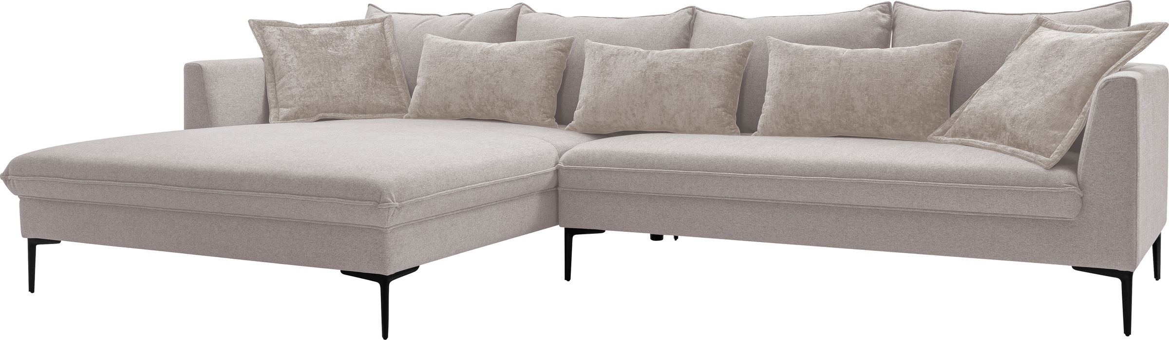 exxpo - sofa fashion Ecksofa »Piazza, elegant und edel, Designsofa mit tollem Sitzkomfort,«, (2 St.), Longchair Ecke in hochwertiger Verarbeitung, Stellmasse 321x187cm