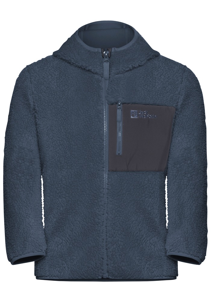 Jack Wolfskin Fleecejacke »ICE CURL HOOD JACKET K«, mit Kapuze, Wärmend, winddicht, Übergangsjacke