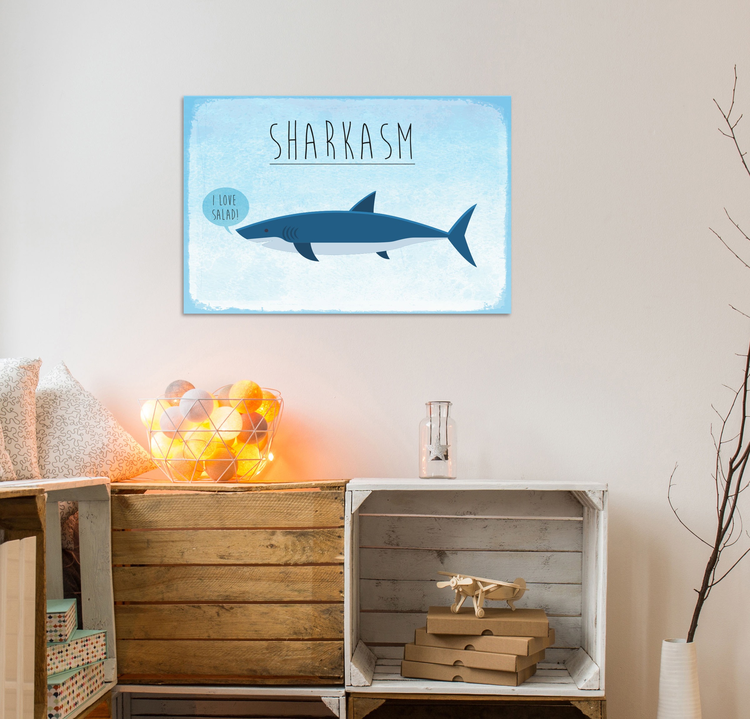 queence Tableau métallique »Sharkasm« 1 cuis tlg. Stahlschild, Blechschild, Sprüche, Texte, witzig