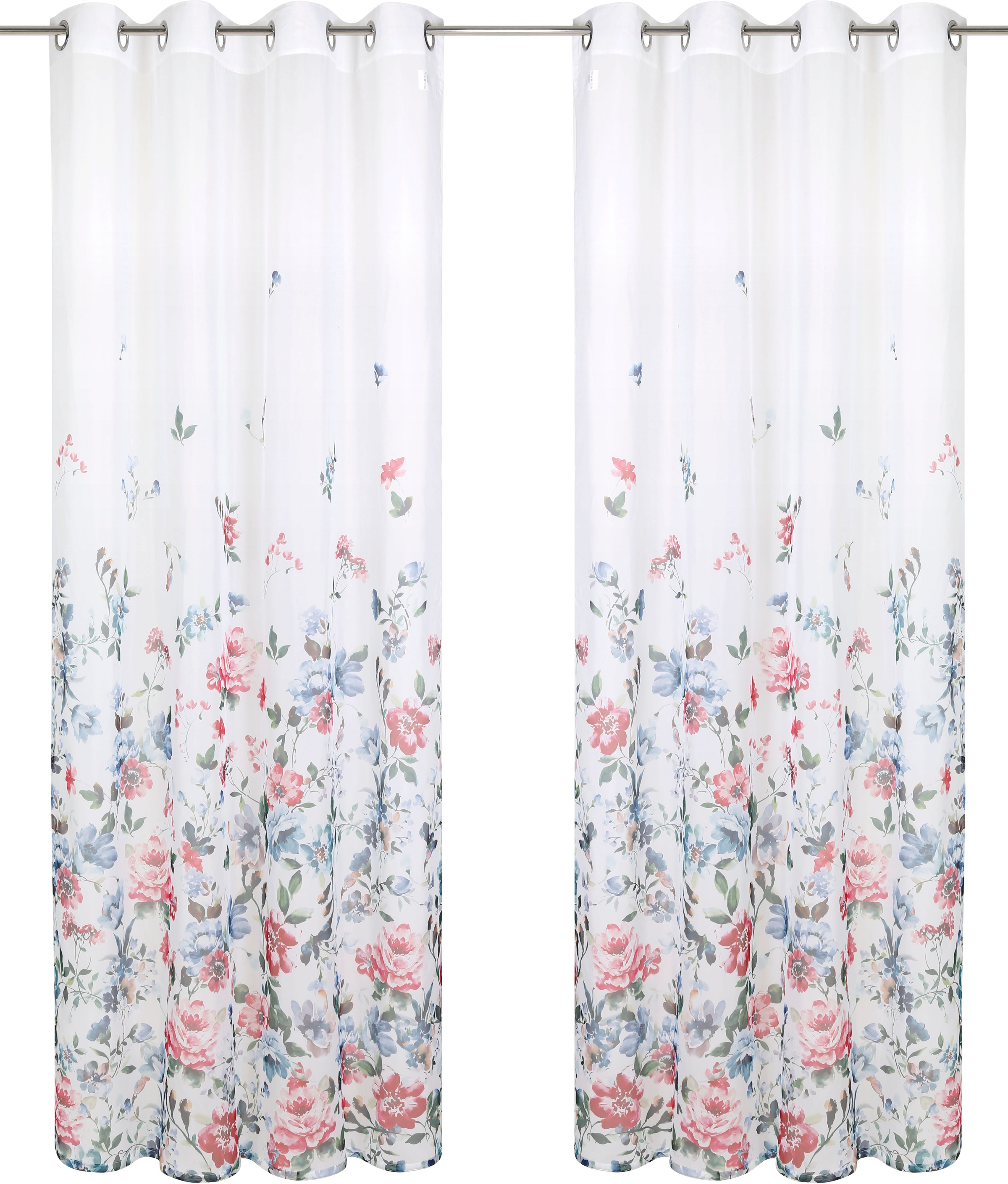 Image of my home Gardine »Millie«, (1 St.), Voile mit Blumendruck, transparent, bedruckt, verschiedene Grössen bei Ackermann Versand Schweiz