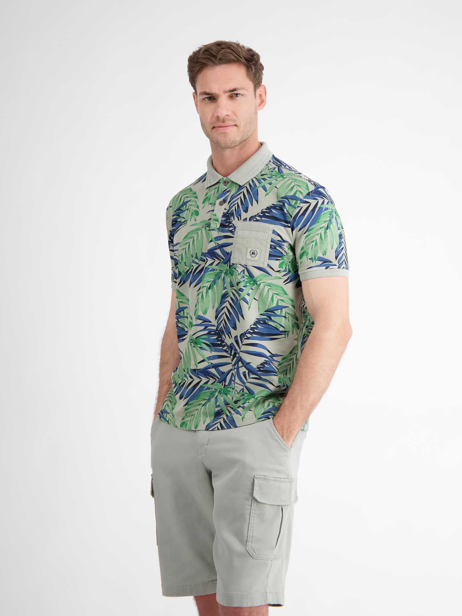 LERROS Poloshirt »LERROS Herren Poloshirt, floral bedruckt«