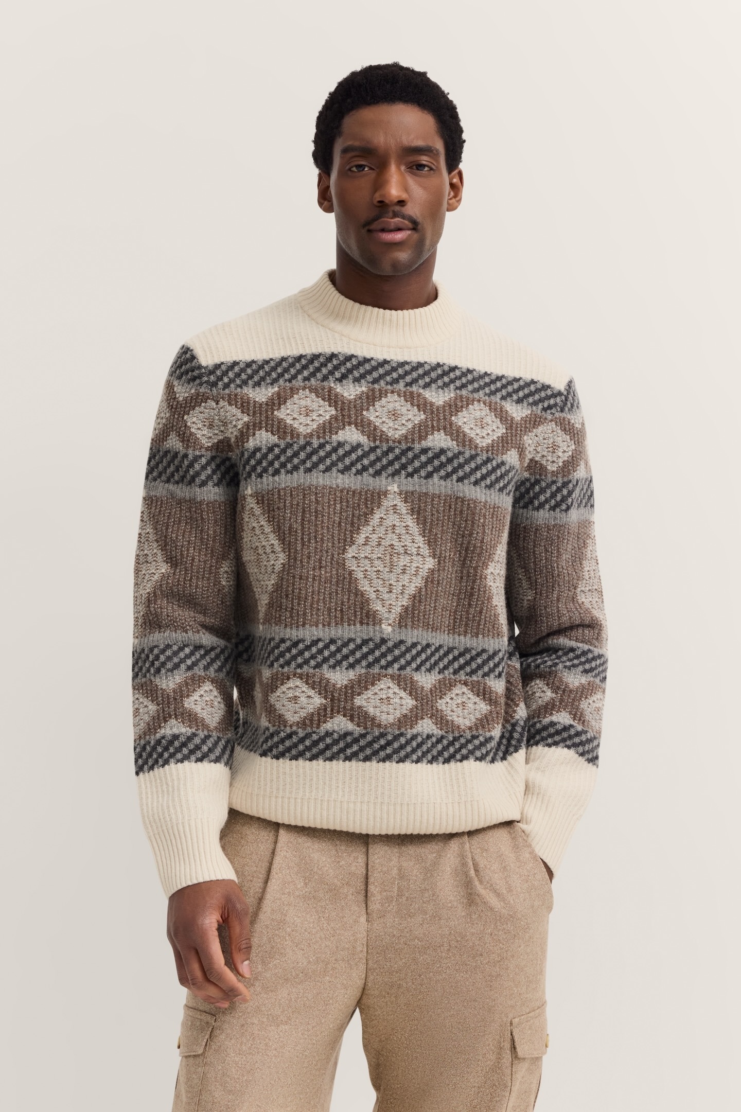 Image of bugatti Norwegerpullover "Regular Fit" mit Stehkragen