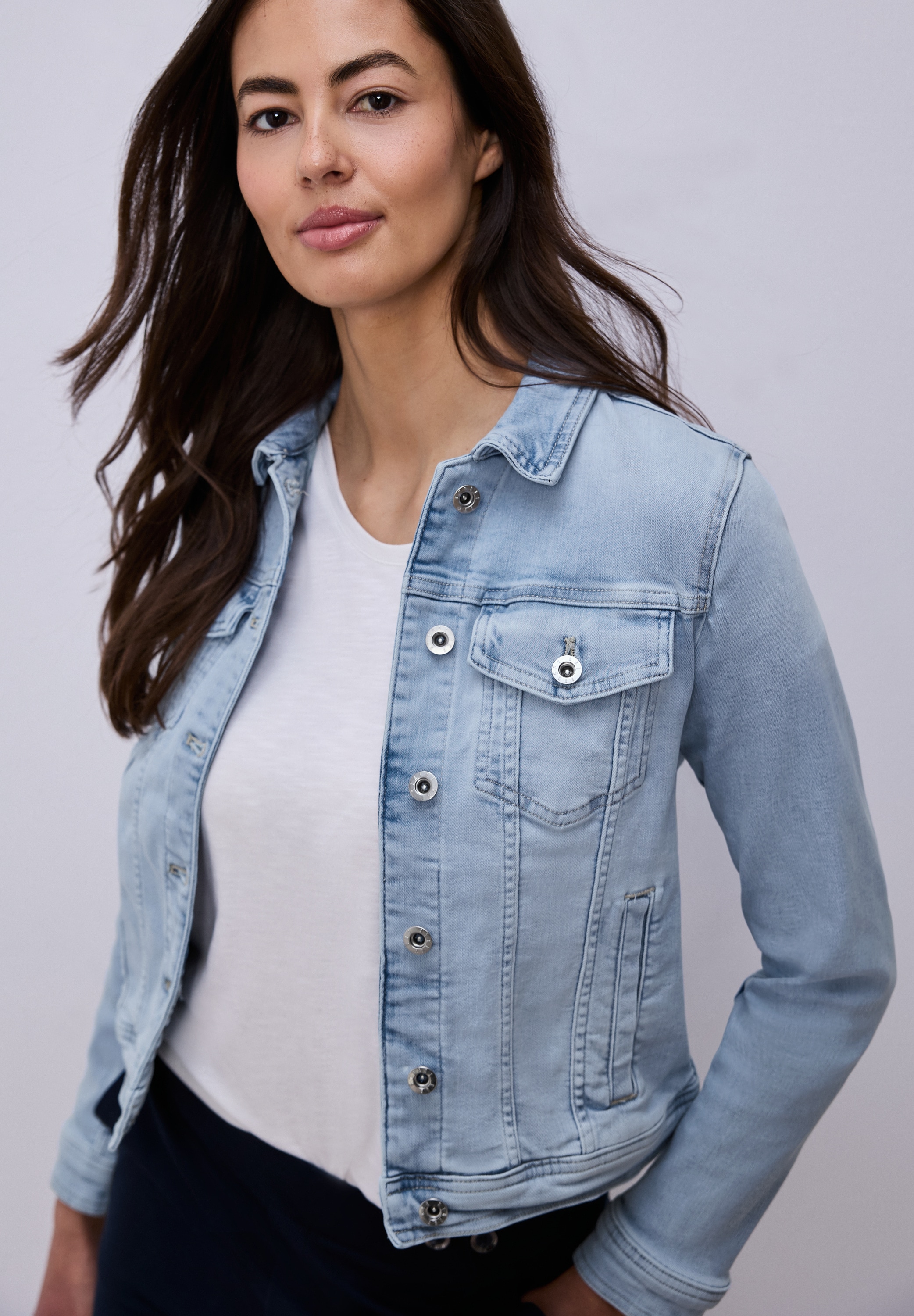 STREET ONE Jeansjacke mit Brust Taschen
