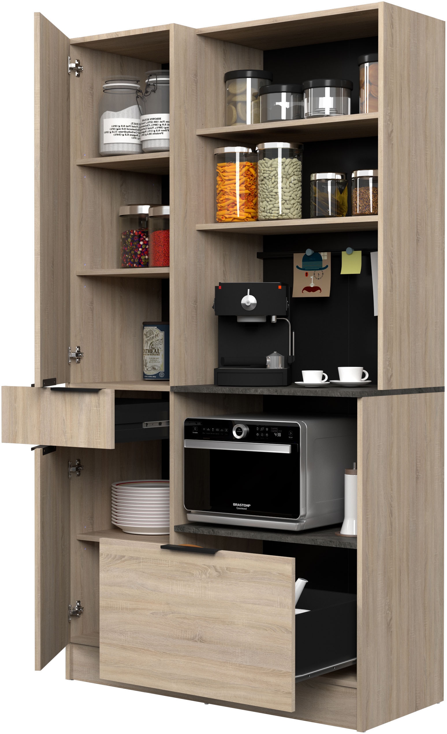 Parisot Schrank-Set »Fumay«, (Set, 2 St.), viel Stauraum, Kabeldurchlass
