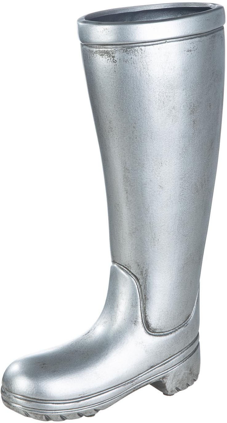 Image of Casablanca by Gilde Schirmständer "Regenschirmständer Stiefel, silber" für Regenschirme, Höhe 45 cm, Gummistiefel-Form, aus Keramik