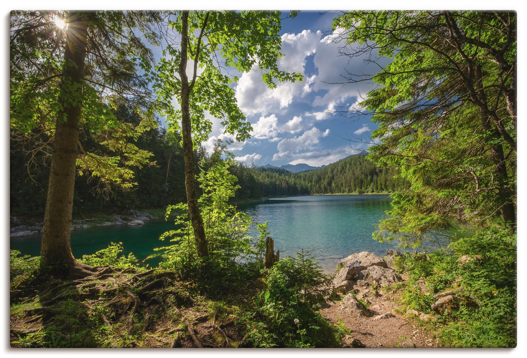 Image of Artland Leinwandbild "Eibsee" Gewässer 1 Stk. tlg. auf Holzrahmen gespannt