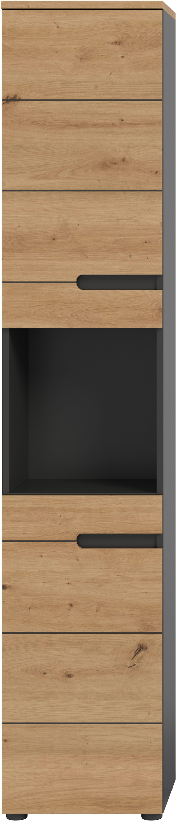 welltime Armoire haute »REHAT, Türen mit Soft-Close, eingefasste Griffaussparung in der Front« BxHxT: 38x193x34 cm, 2 Türen, 5 Fächer