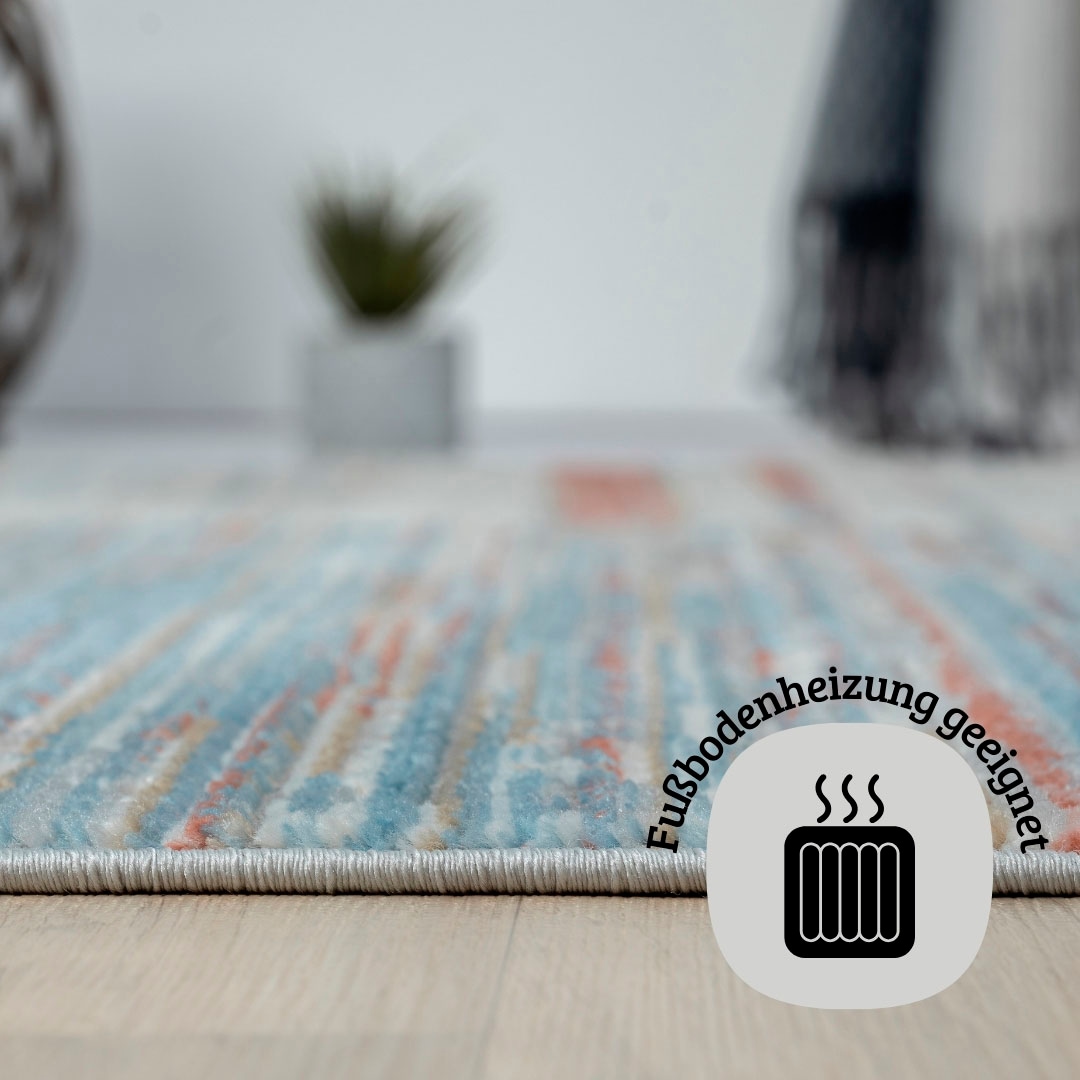 GOODproduct Tapis »Ziven« Rectangulaire 8 mm Höhe Kurzflor, modern bunt pflegeleicht, Hoch Tief, Wohnzimmer