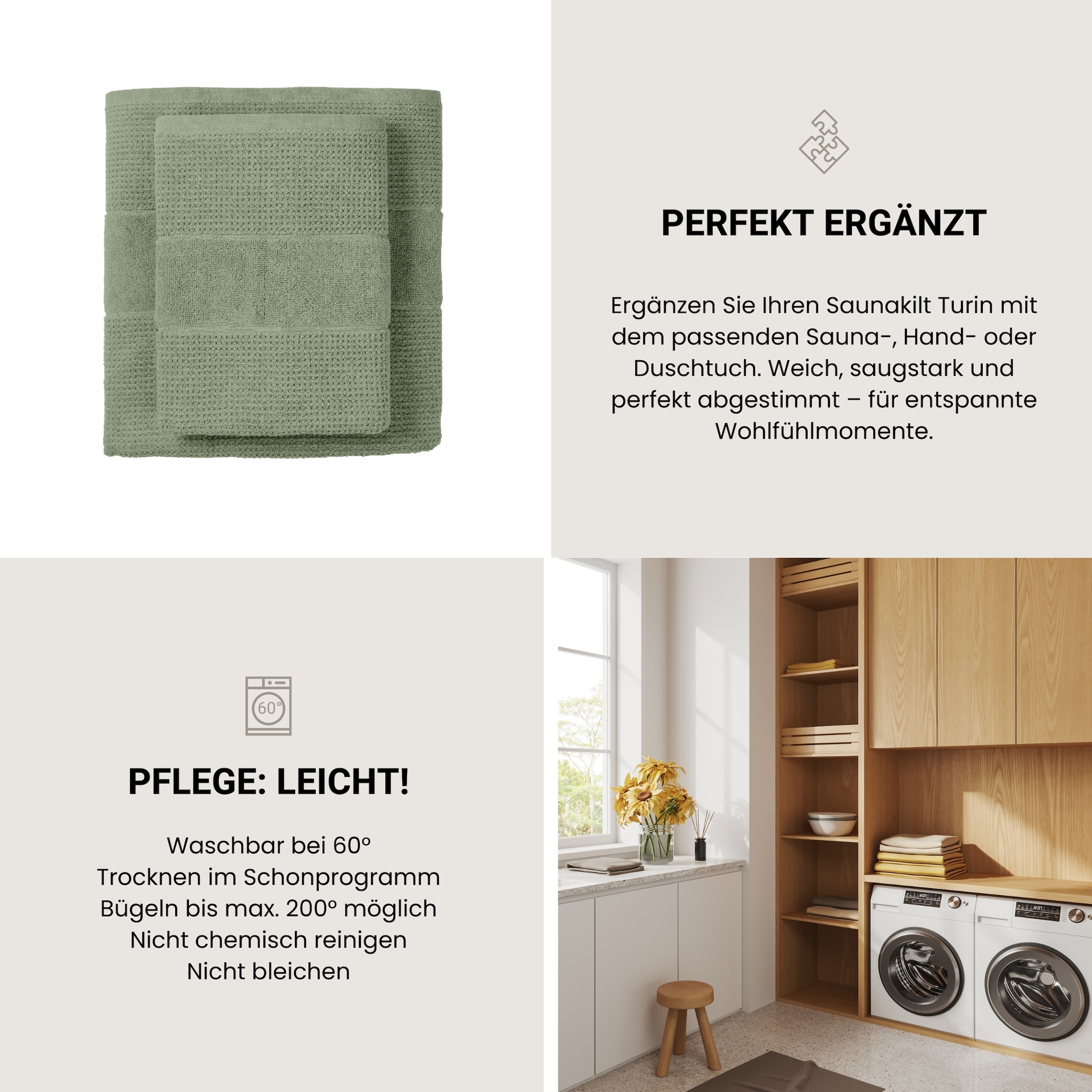 Schiesser »Saunakilt Turin für Damen in angesagter Reiskornoptik« 1 Stk. Made in Green