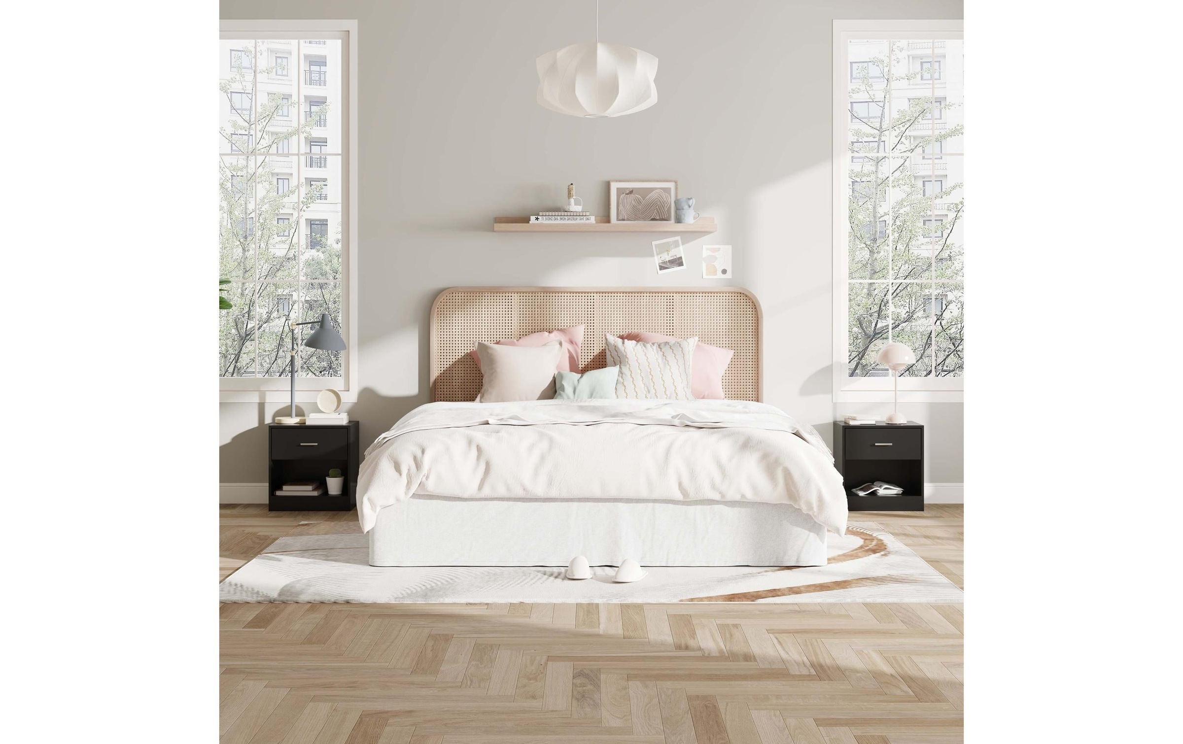 relaxdays »relaxdays Nachttisch 39 x 41 cm, Weiss/Braun«