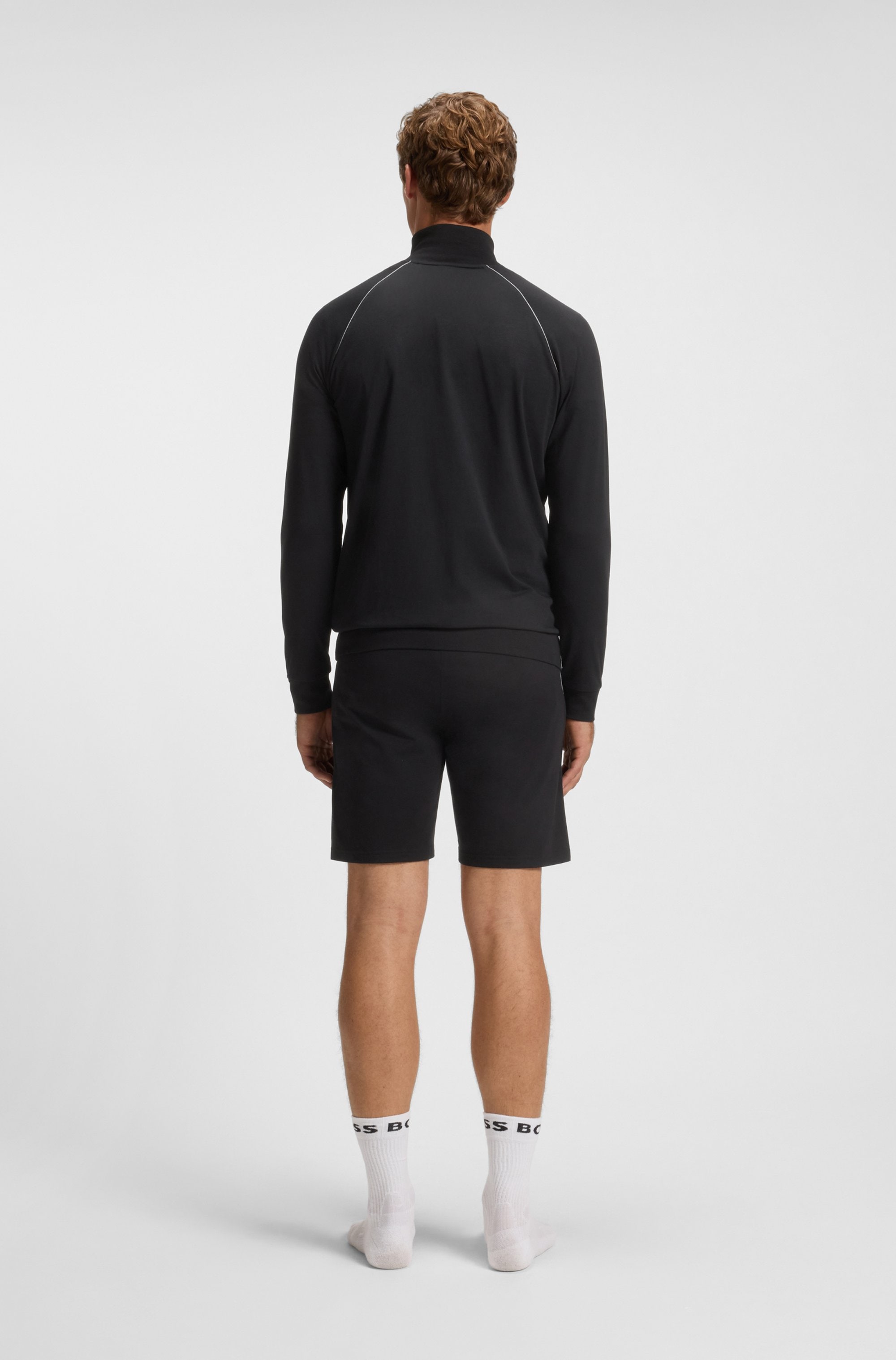 BOSS Sweatjacke »Mix&Match Jacket Z« mit Kontrastnaht am Ärmel