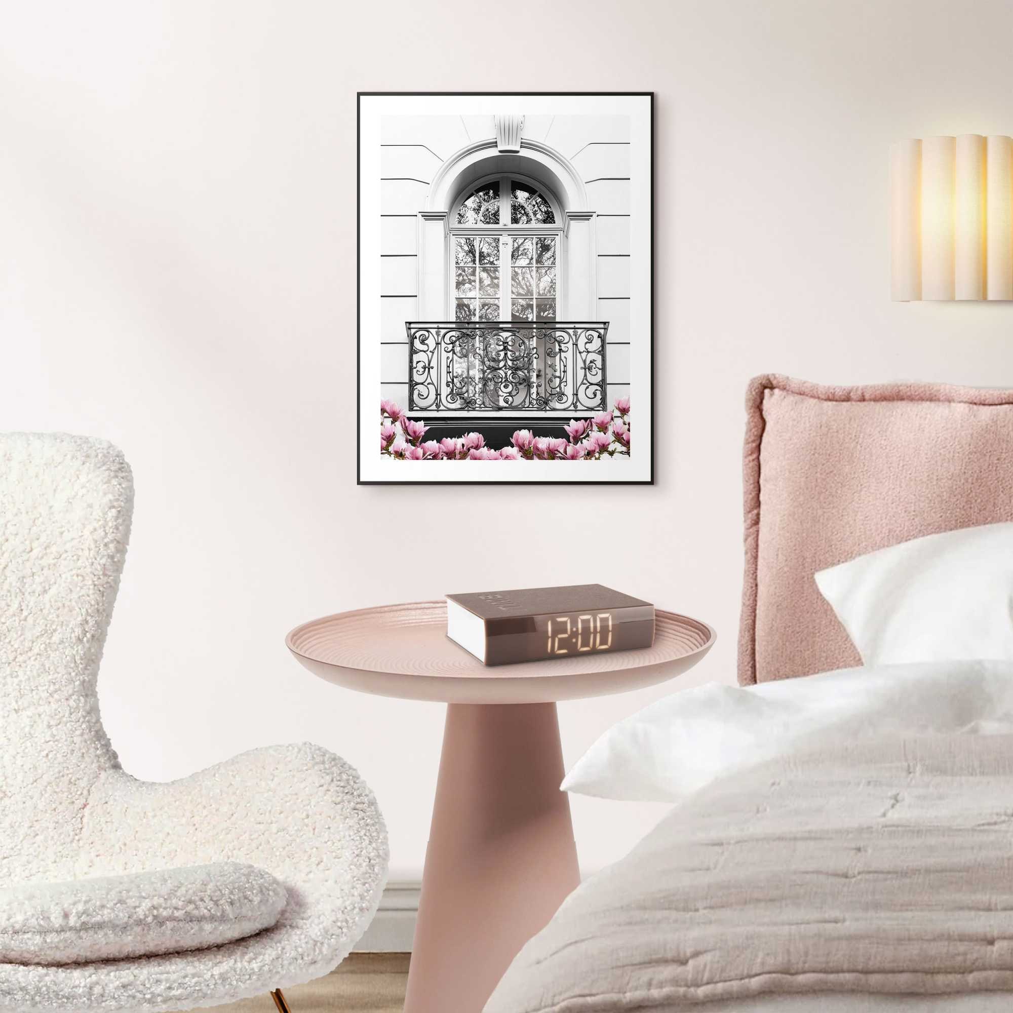 Reinders! Poster »Romantischer Balkon« Wohnzimmer - Schwarz-Weiss - MDF - Gebäude - 30x40 cm