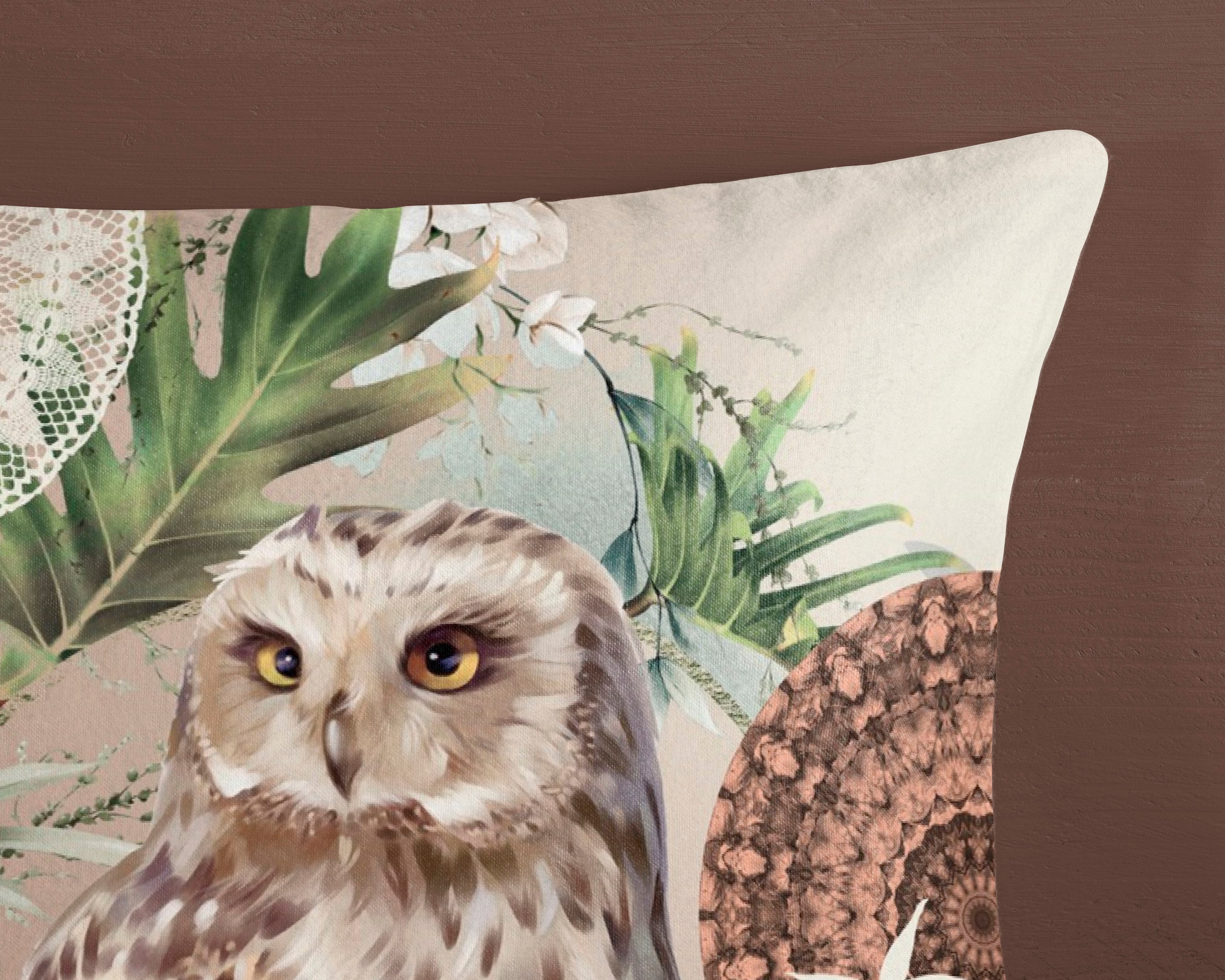 hip Wendebettwäsche »Kirja«, Biber, 135x200, Warm, Weich, Wendeoptik, Reissverschluss, Eule, Sand