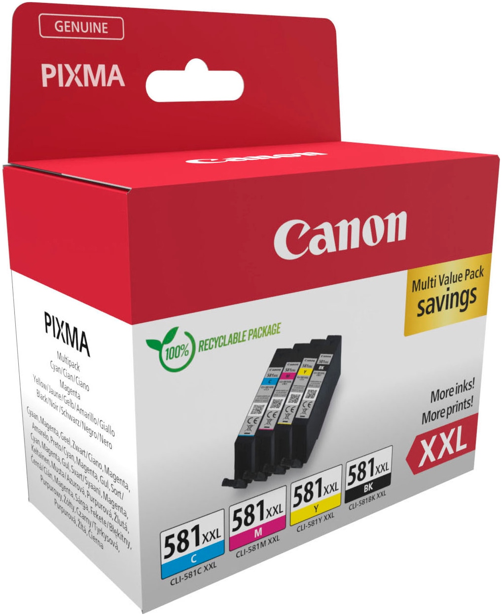 Canon Tintenpatrone »Canon CLI-581XXL BK/C/M/Y Tinte mit sehr hoher Reichweite Multipack«