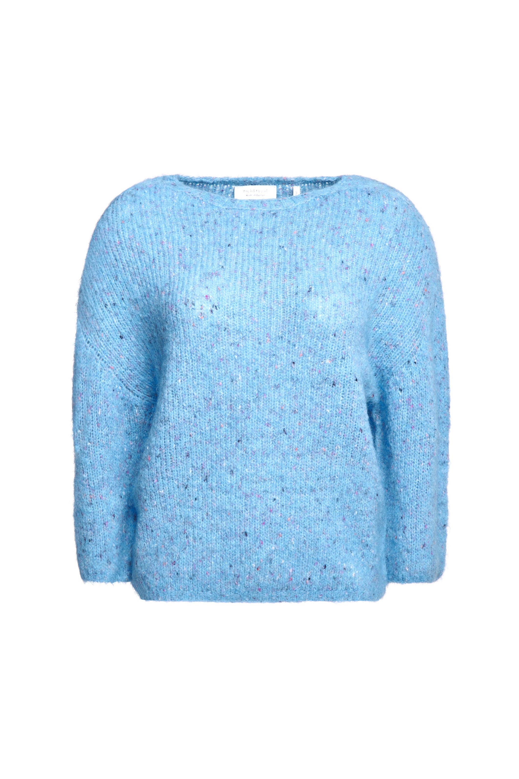 Rich & Royal Strickpullover »Seamless crew neck«, meliertes Garn, überschnittene Schulter