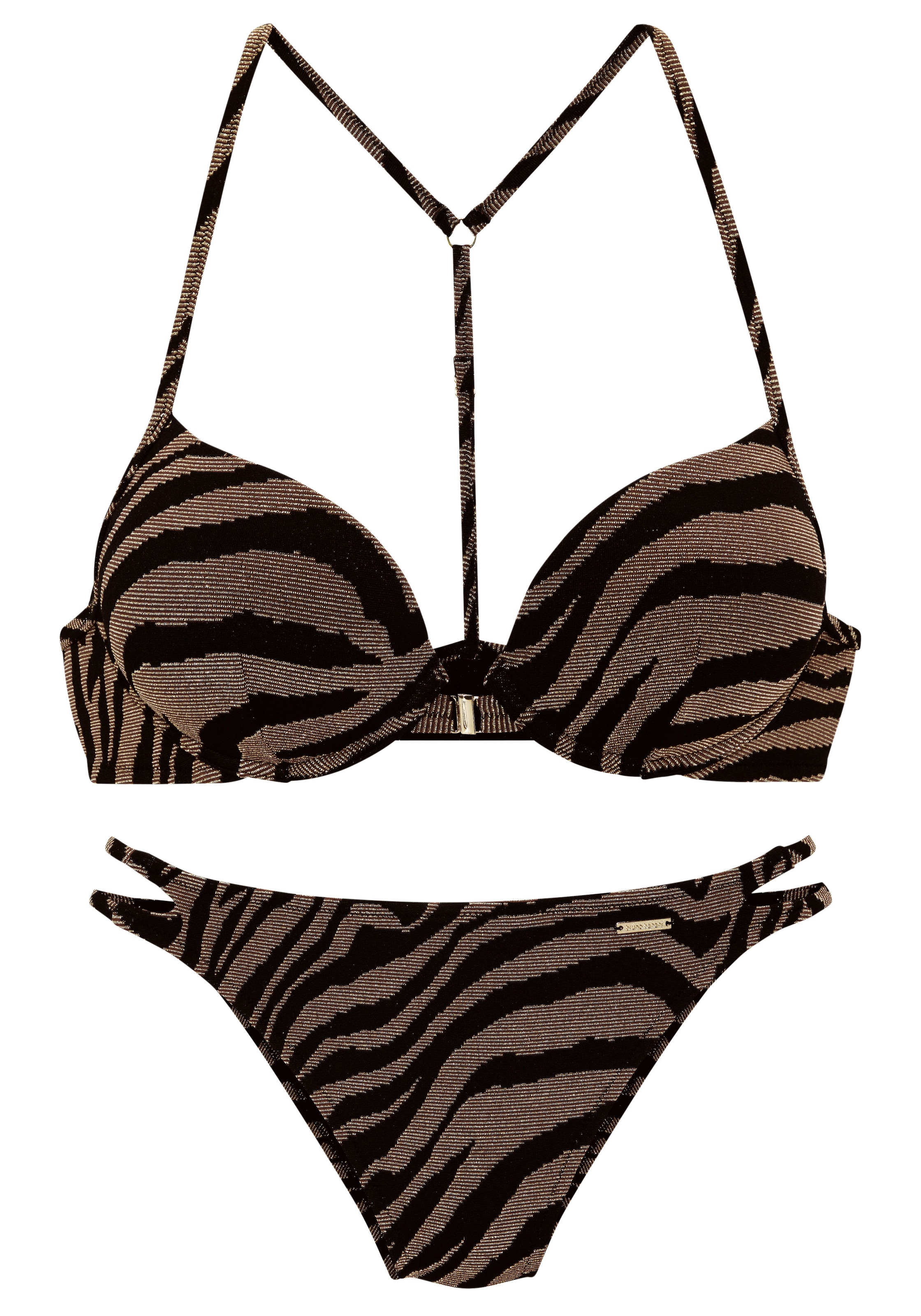 Bruno Banani Push-Up-Bikini, in zweifarbiger Animal-Optik