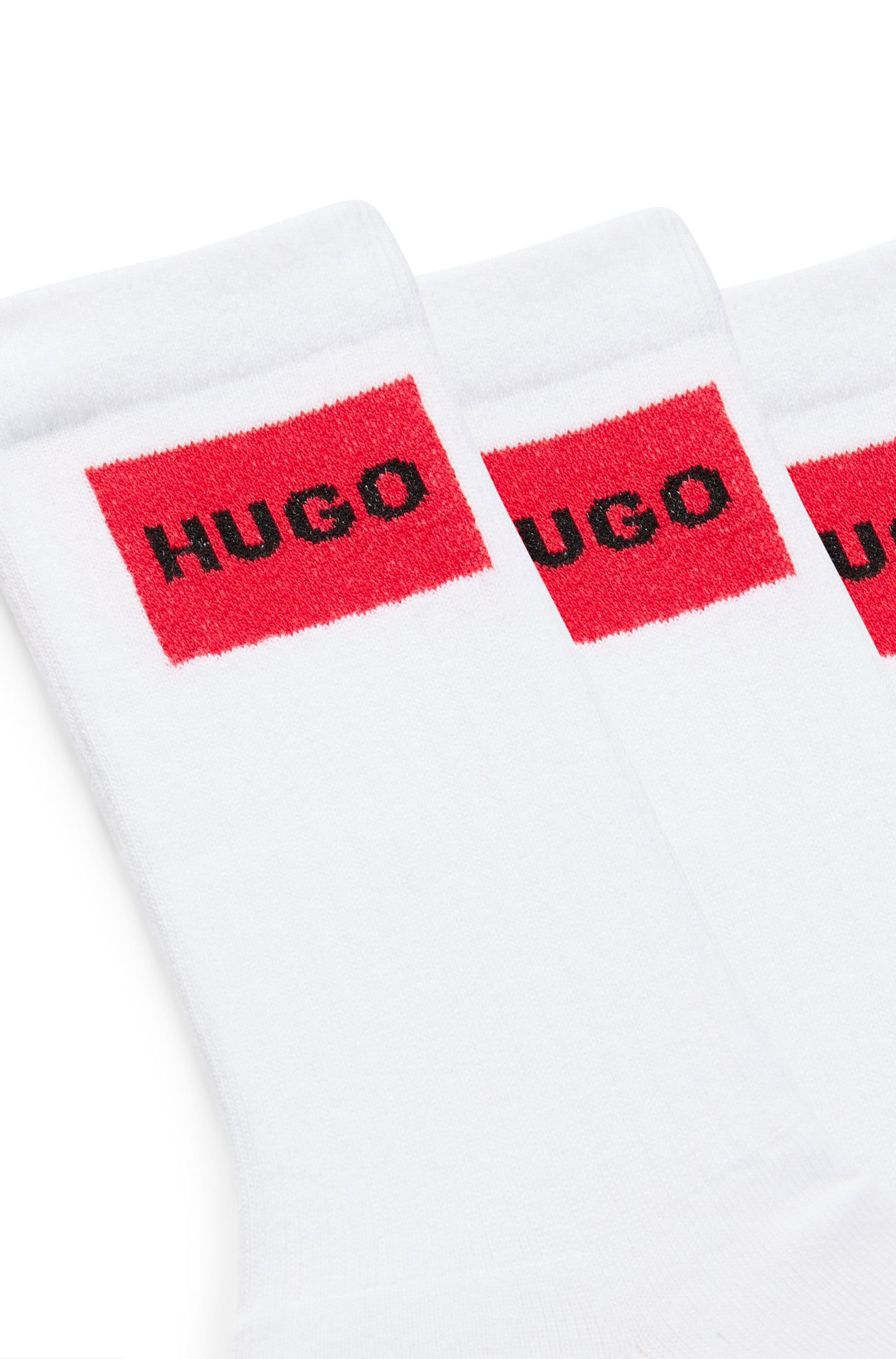 HUGO Underwear Chaussettes de loisirs »3P QS RIB LABEL« Packung, 3er, 3 cuis tlg. mit kontrastfarbenen HUGO Logo