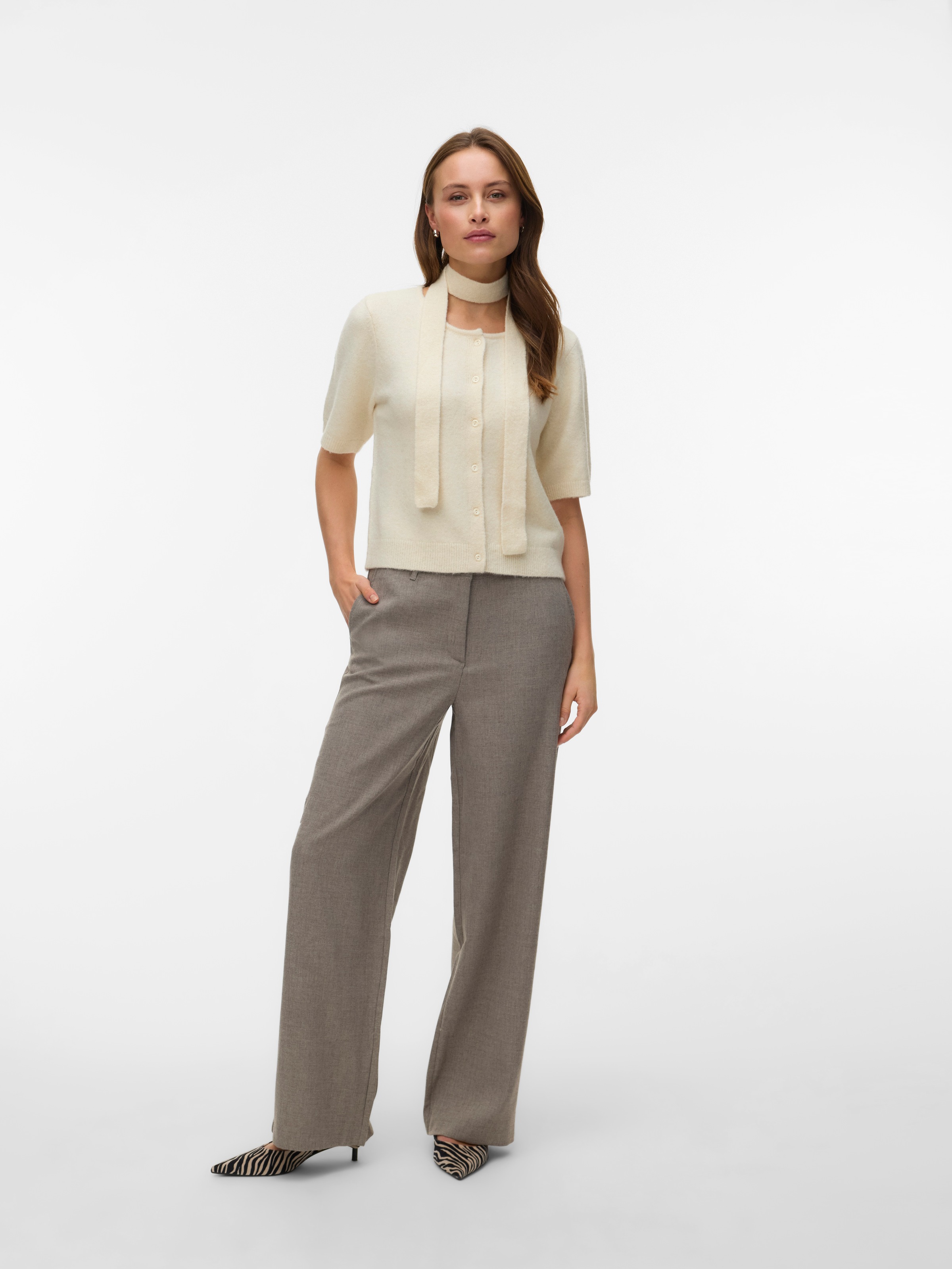 Vero Moda Anzughose »VMBESTIE HW WIDE PANT NOOS«  Materialmix