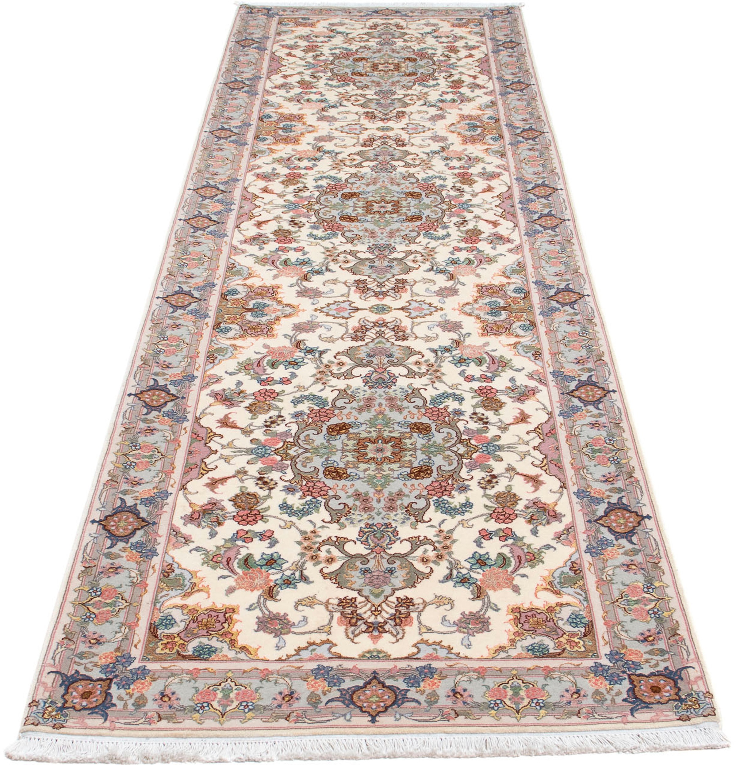 Image of morgenland Orientteppich »Perser - Täbriz - Royal - 355 x 92 cm - beige«, rechteckig, 7 mm Höhe, Wohnzimmer, Handgeknüpft, Einzelstück mit Zertifikat bei Ackermann Versand Schweiz