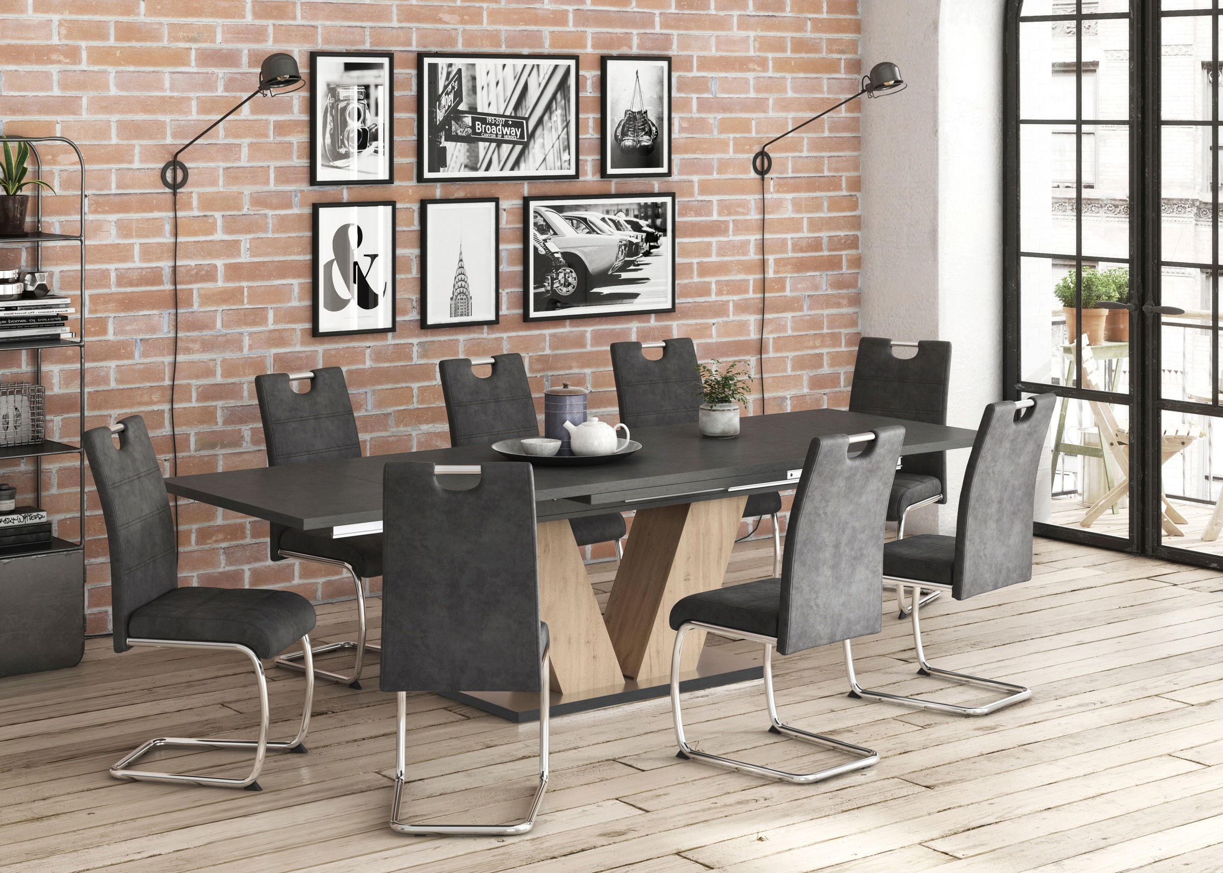 Image of Mäusbacher Esstisch »Komfort D«, mit V-Gestell in asteichefarben und mit Auszugsfunktion, Breite 180-260 cm bei Ackermann Versand Schweiz