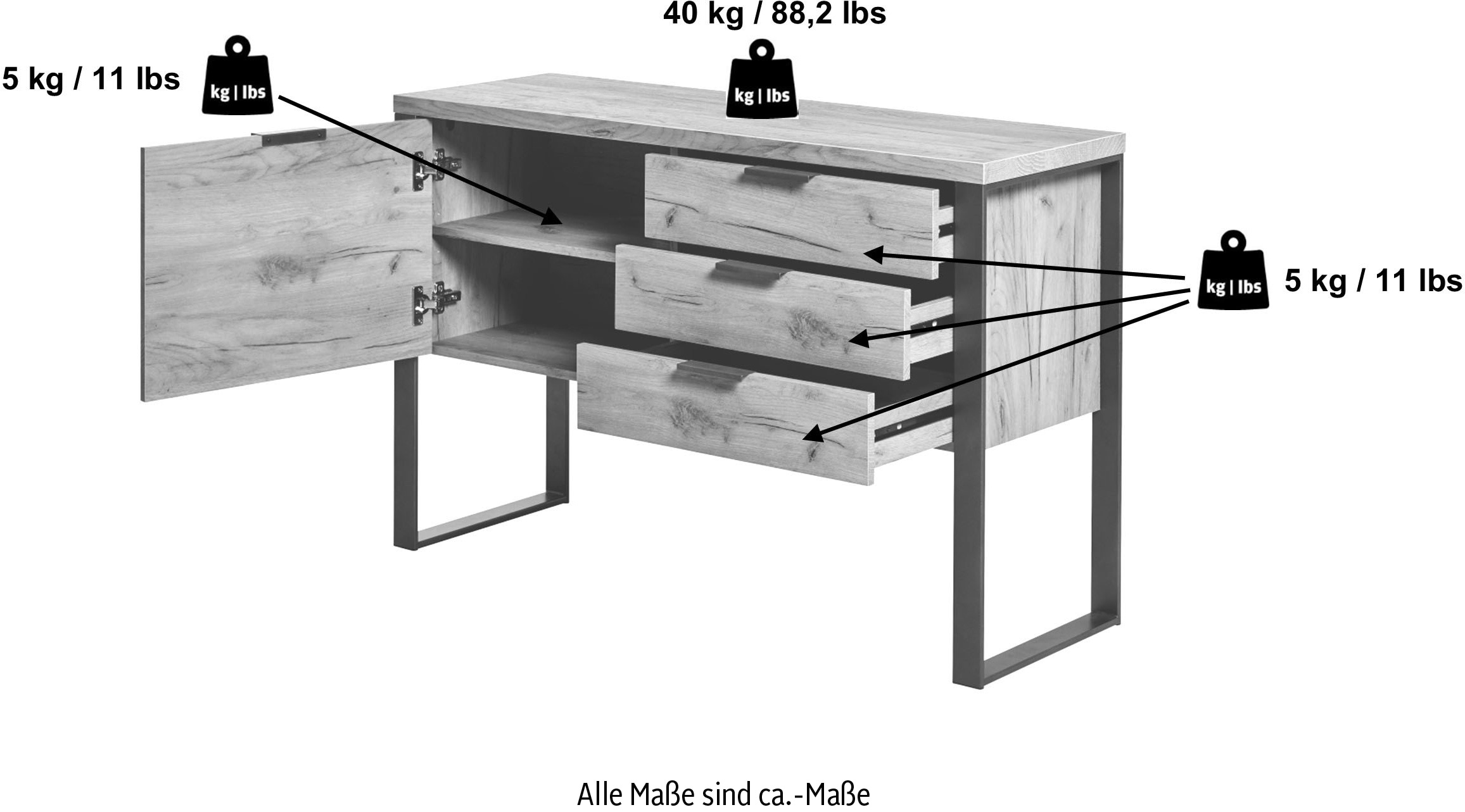 Jahnke Sideboard »LOOP« Breite ca. 119 cm