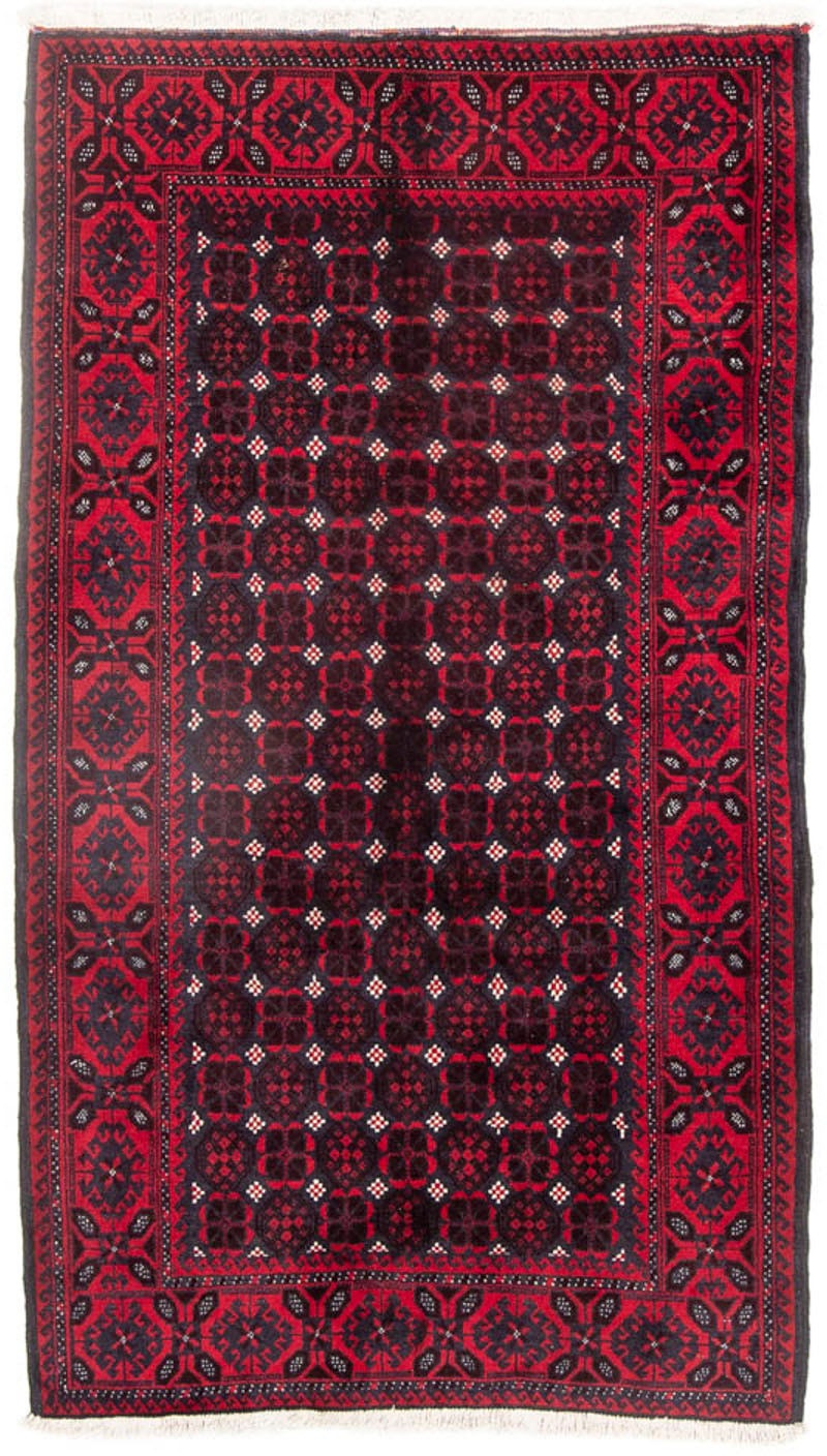 Image of morgenland Hochflor-Läufer »Belutsch Durchgemustert Rosso 185 x 107 cm«, rechteckig, 0,8 mm Höhe, Handgeknüpft bei Ackermann Versand Schweiz