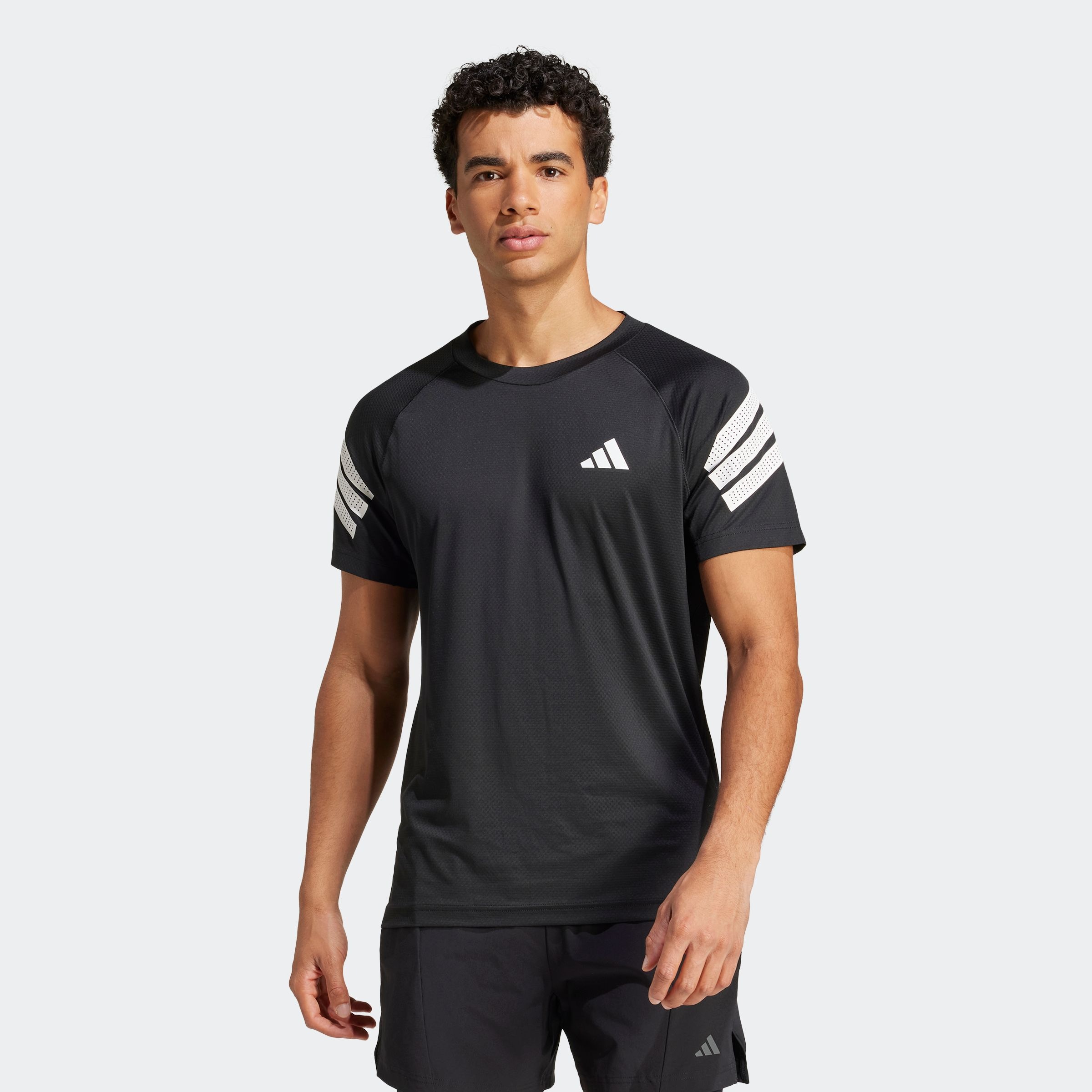 Image of adidas Performance T-Shirt "ICON 3-STREIFEN" schmale Passform, mit CLIMACOOL Technologie