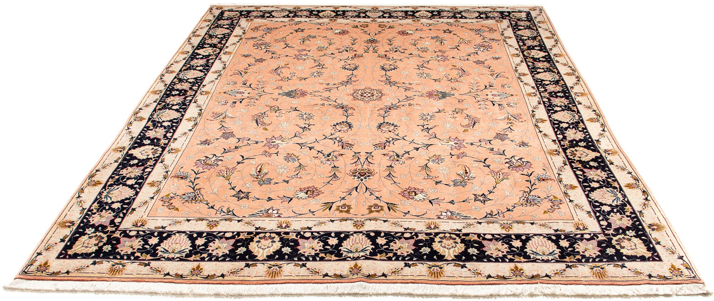 Image of morgenland Orientteppich »Perser - Täbriz - Royal - 246 x 196 cm - hellbraun«, rechteckig, 7 mm Höhe, Wohnzimmer, Handgeknüpft, Einzelstück mit Zertifikat bei Ackermann Versand Schweiz