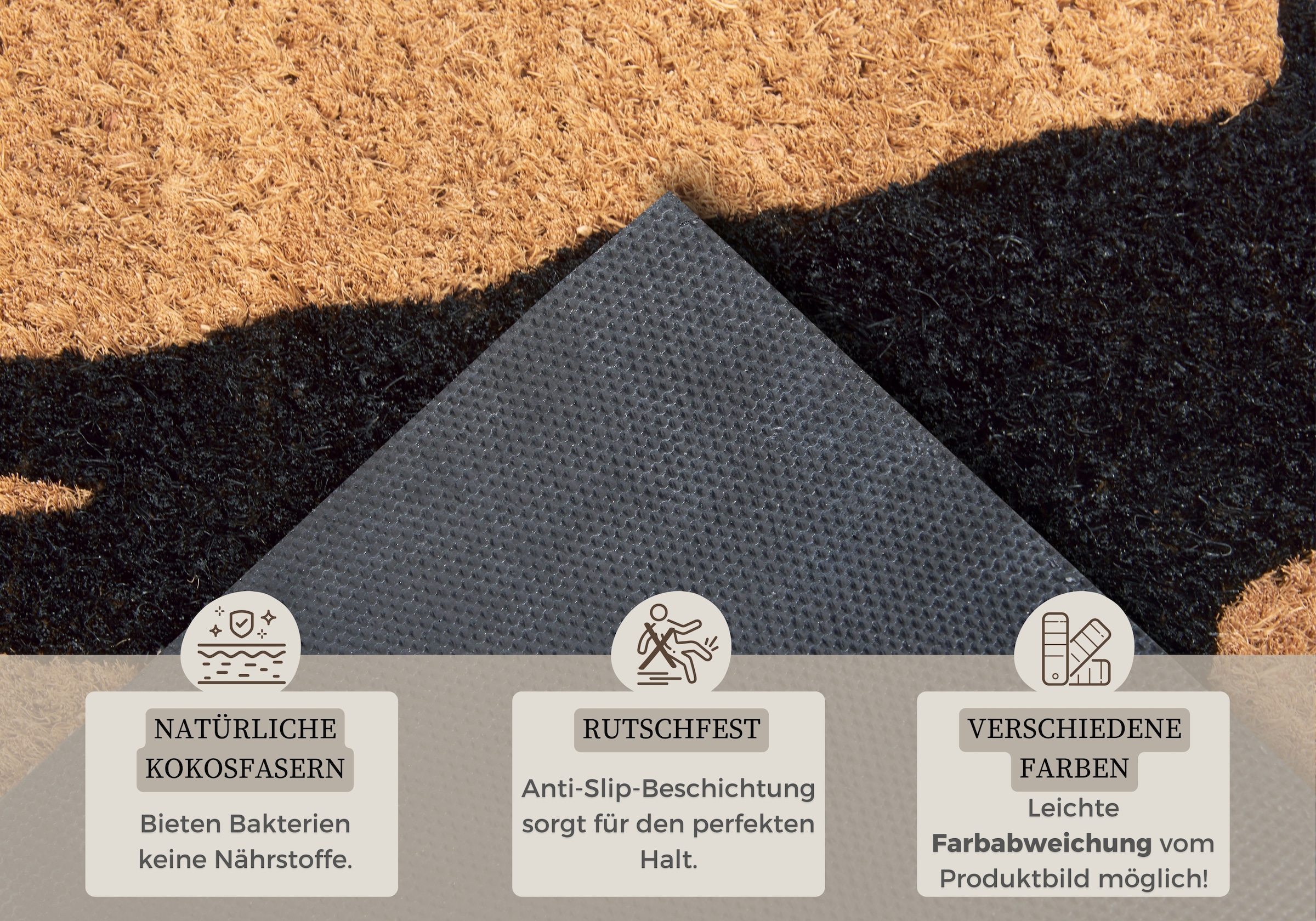 HANSE Home Fussmatte »Mix Mats Kokos Dog Silhouette, Türmatte«, rechteckig, 15 mm Höhe, Kokos, Schmutzfangmatte, Outdoor, Rutschfest, Innen, Kokosmatte, Flur