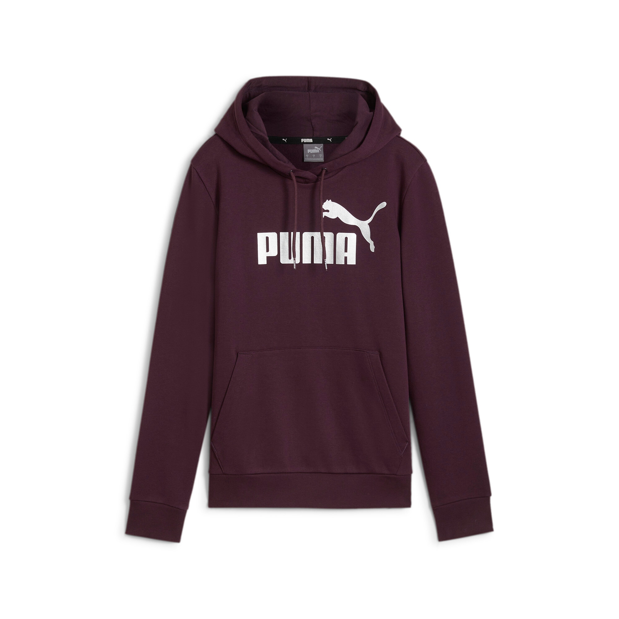 Image of PUMA Kapuzensweatshirt "ESS+ METALLIC LOGO HOODIE FL", mit Kängurutasche, mit Kapuze, Rundhalsausschnitt