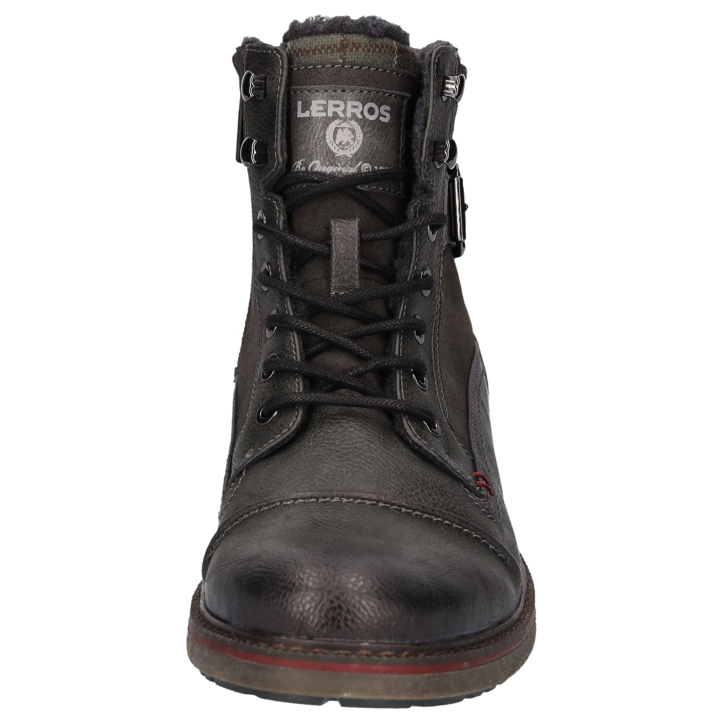 LERROS Winterboots  Workerboots, Schnürboots mit gepolstertem Karo-Schaftrand