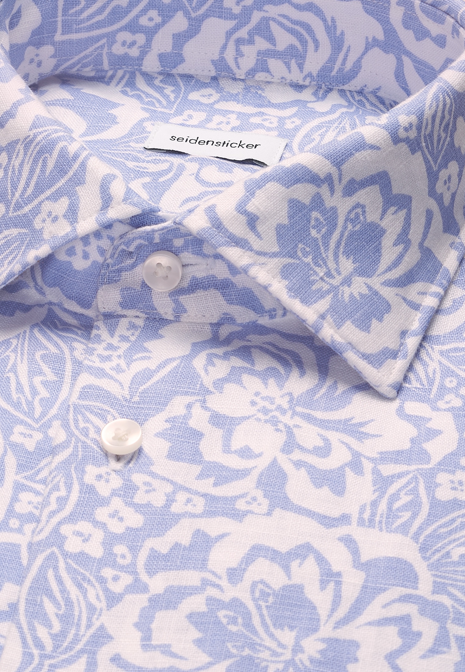 seidensticker Chemise en lin »Schwarze Rose« Slim 1/1 col Kent imprimé