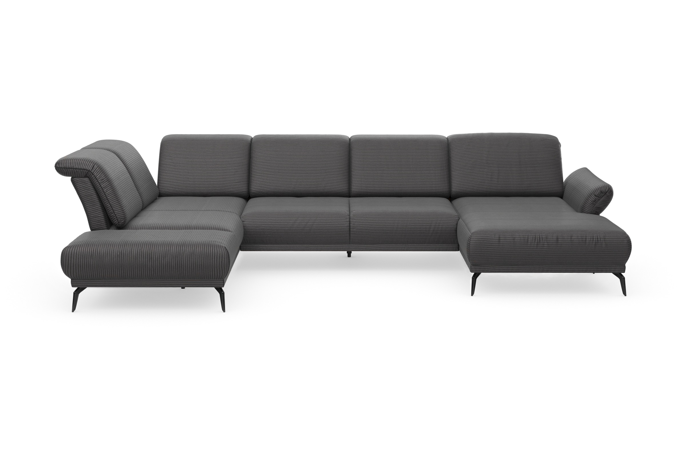 INOSIGN Wohnlandschaft »Coco U-Form« Sitztiefen-, Arm- und Kopfteilverstellung, Cord-Bezug, Fusshöhe 15 cm