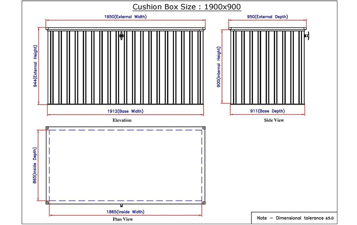   Boîte de jardin »Metal Cushion Box 1,9«