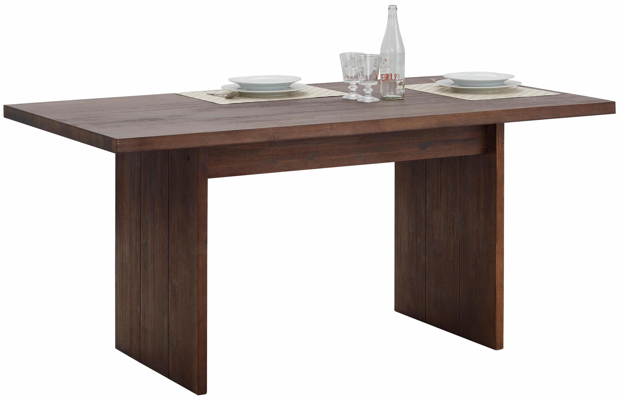 Image of Home affaire Esstisch »Maine«, aus massivem Akazienholz, mit zwei massiven Beingestell-Holzplatten, in zwei Tischbreiten bei Ackermann Versand Schweiz