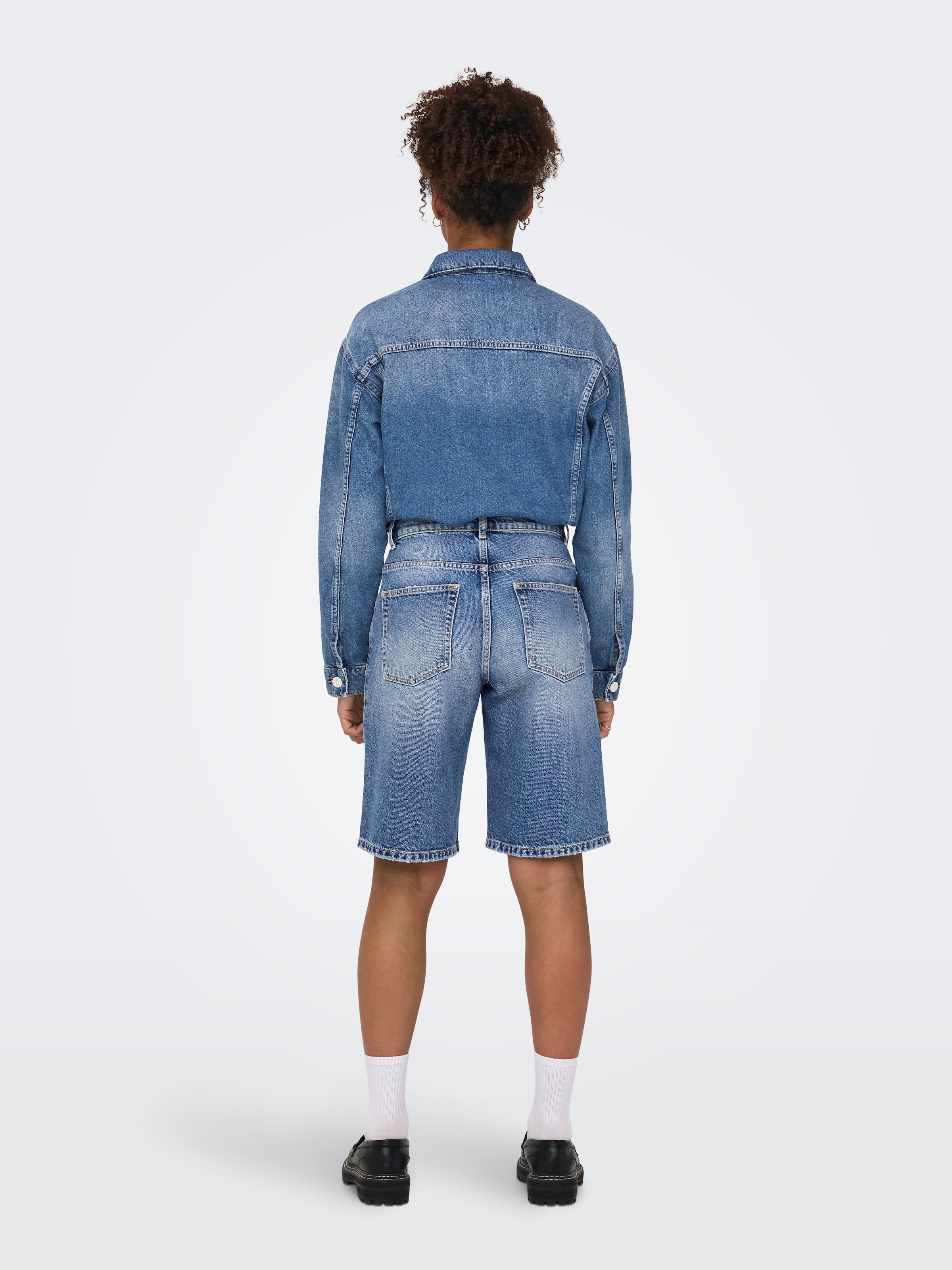 ONLY Bermuda en jean »ONLMATE REG BAGGY LONG SHORTS DNM NOOS« Coton, taille régulière