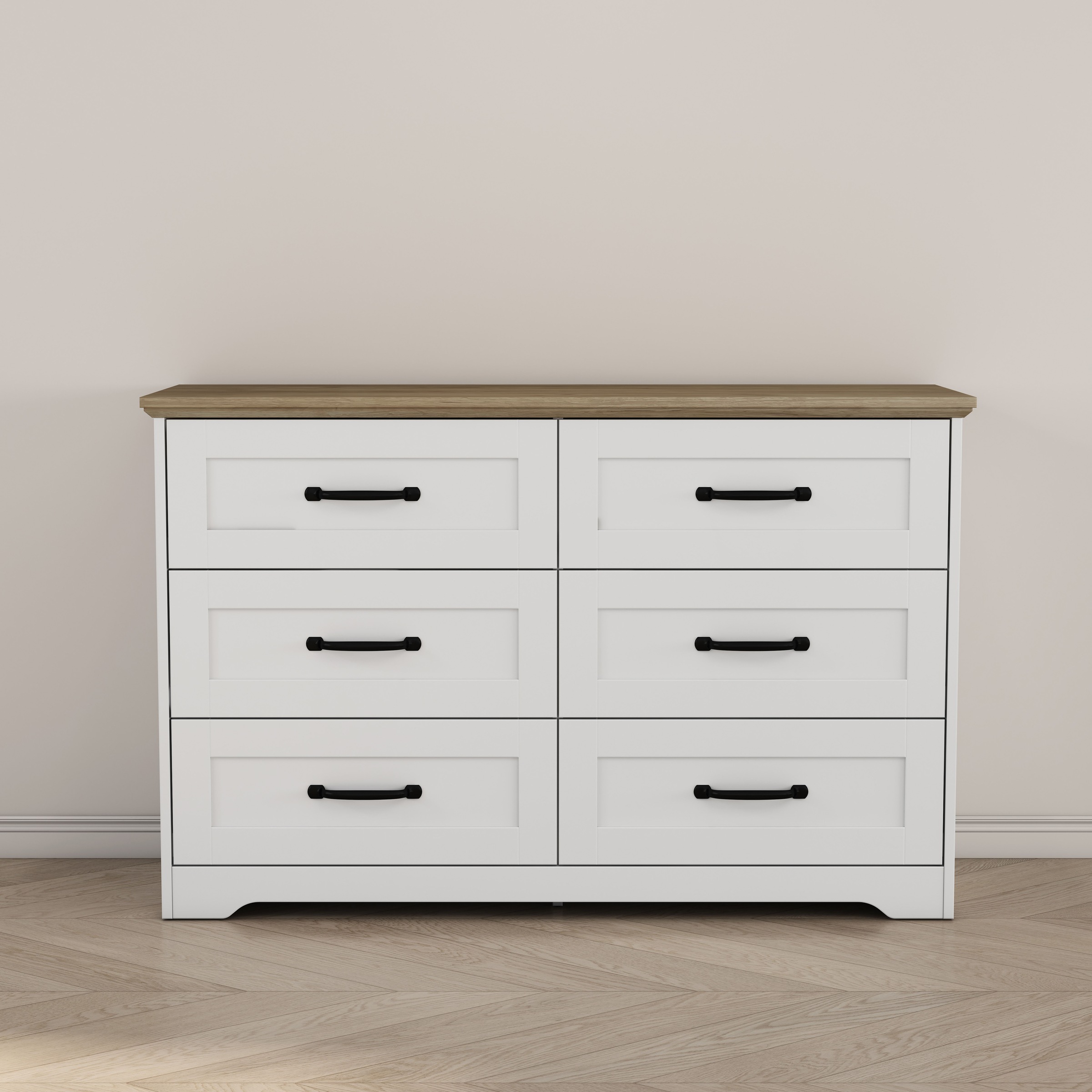 OTTO home Schubkastenkommode "Emmilia Sideboard Schubladenschrank Wäscheschrank im Landhaus Design" Scandi Design mit 6 Schubladen für viel Stauraum im Schlafzimmer, Schrankkommode in hochwertiger Qualität