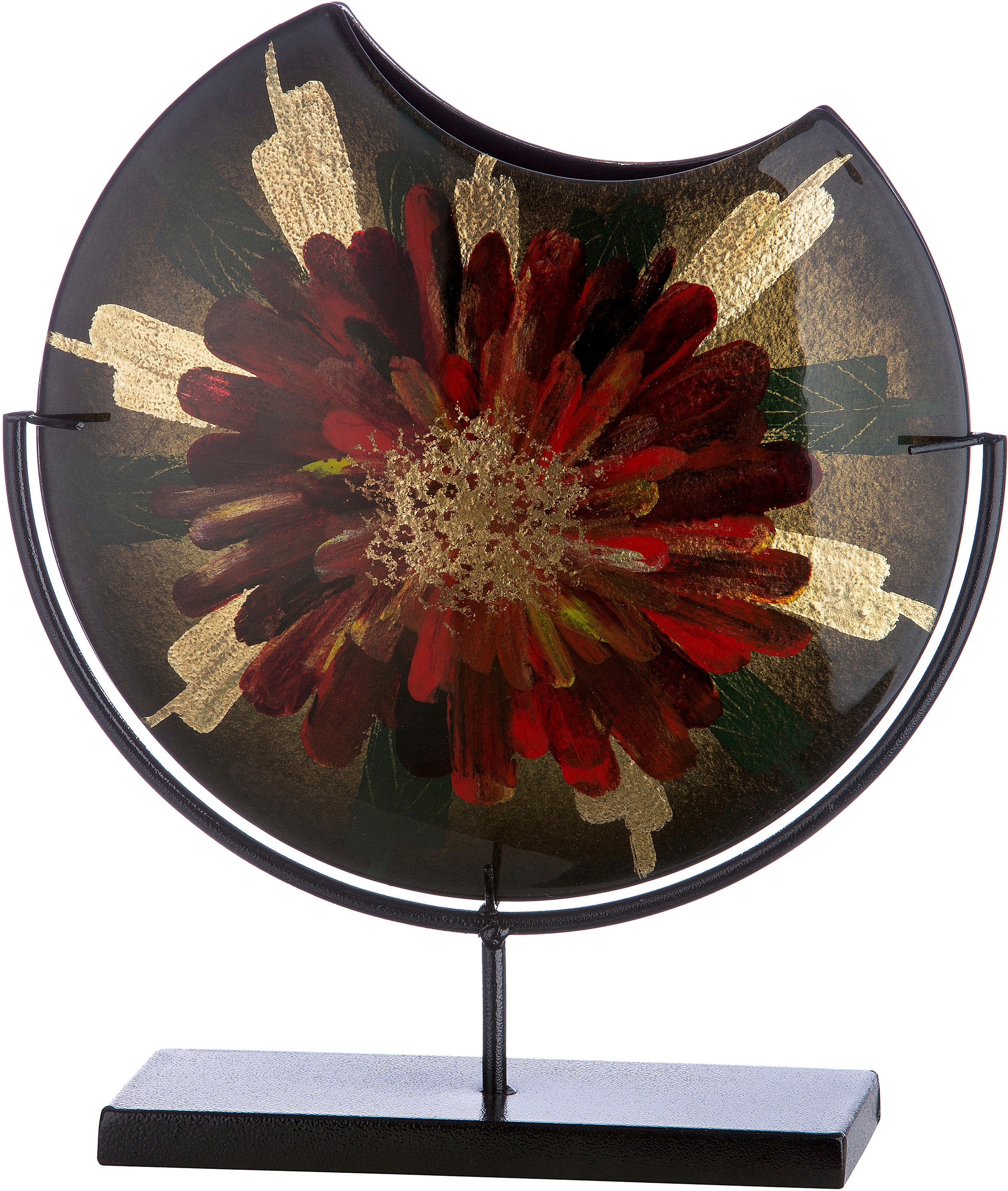 Image of Casablanca by Gilde Dekovase "Doré" Vase aus Glas auf Metallständer